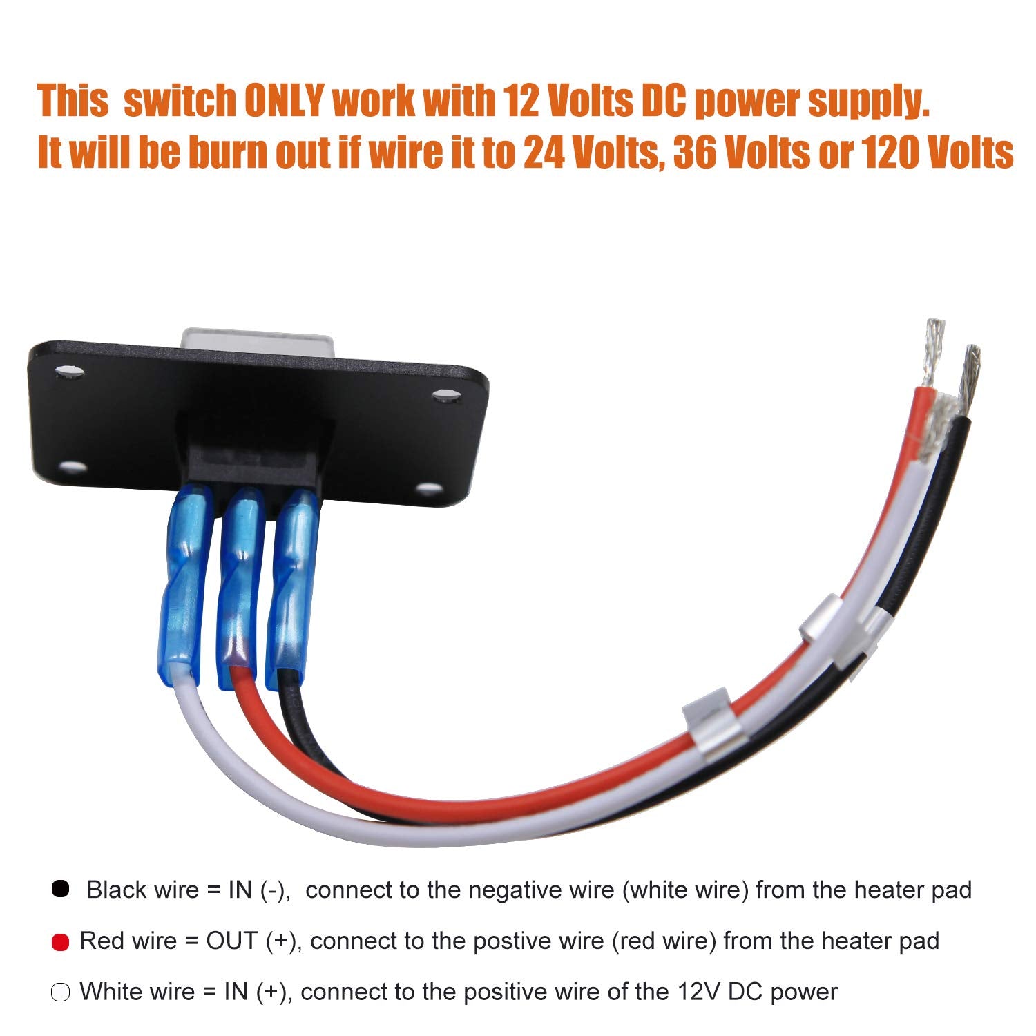 Facon 12Volts Switch Box Panel, 10Amps Rocket On&Off Switch With Red Indicator Light For Rv Tank System, Ip66 Waterproof Control