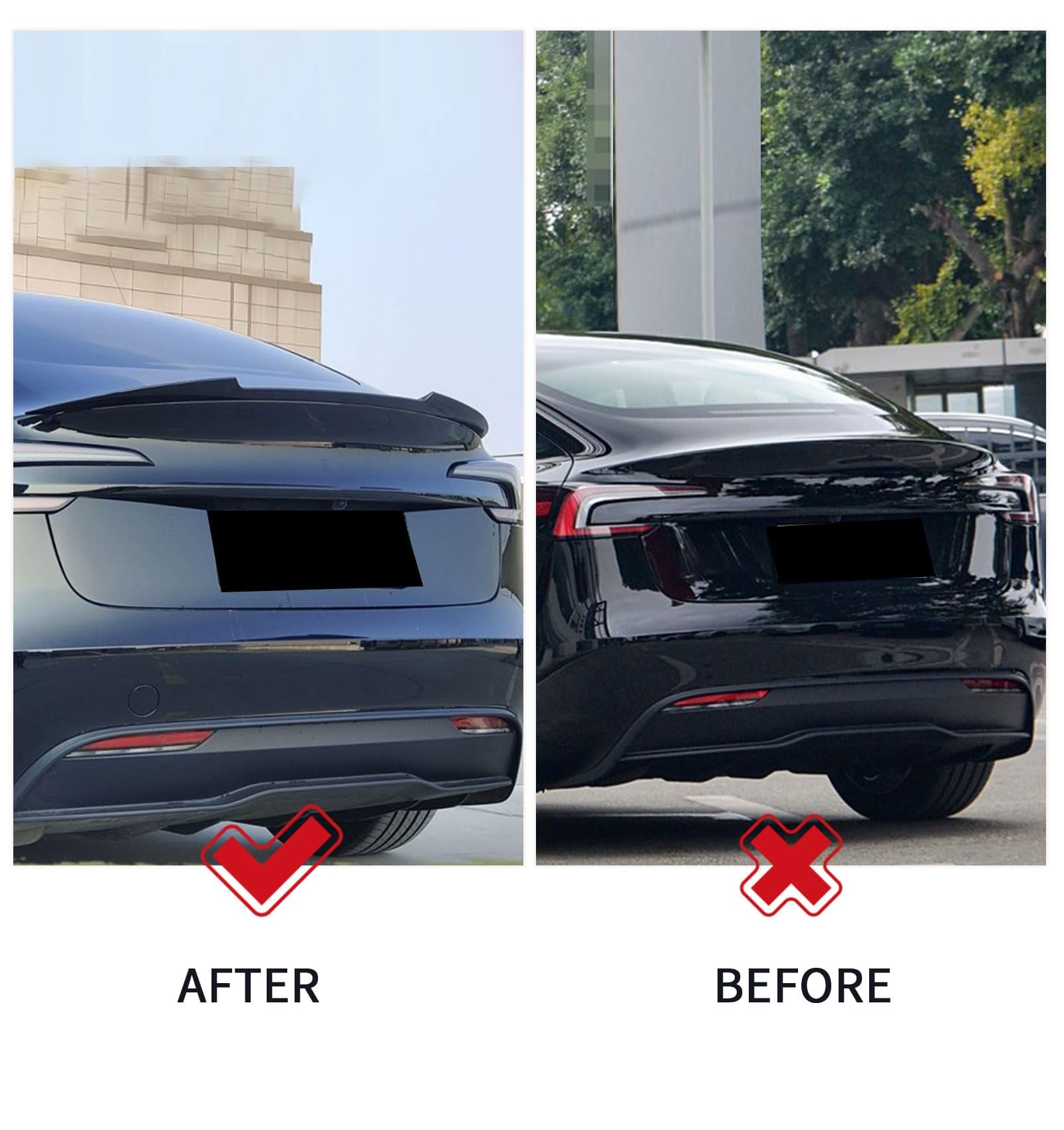 BDBO Spoiler for Tesla Model 3 Highland Only for 2024+ Wing Rear Spoiler Trunk Tail Rear Trunk Lid,M4 Style Glossy Black Perform