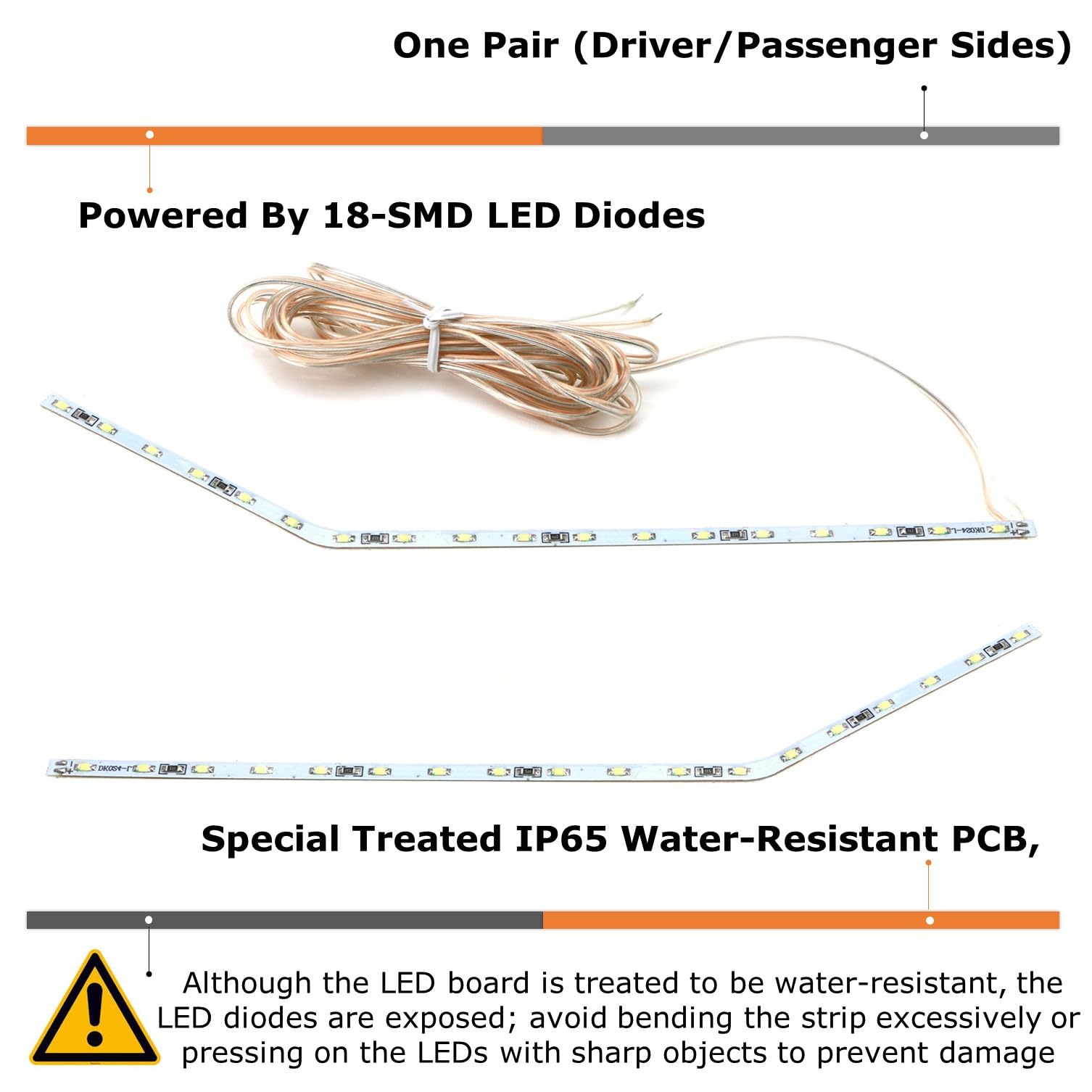 Ijdmtoy Ultra Blue Led Background Illumination Kit Compatible With 2017-2021 Ford F250 F350 F450 Super Duty Side Fender Chrome E