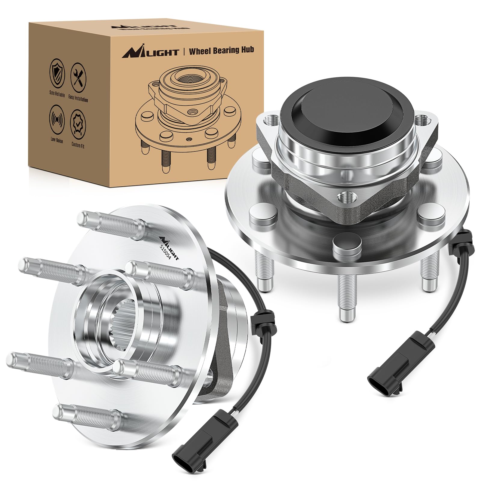 Nilight Front Wheel Hub Assembly for Chevy Sierra Silverado 1500 Avalanche Express 1999-2012, GMC Savana Sierra Yukon XL Cadilla