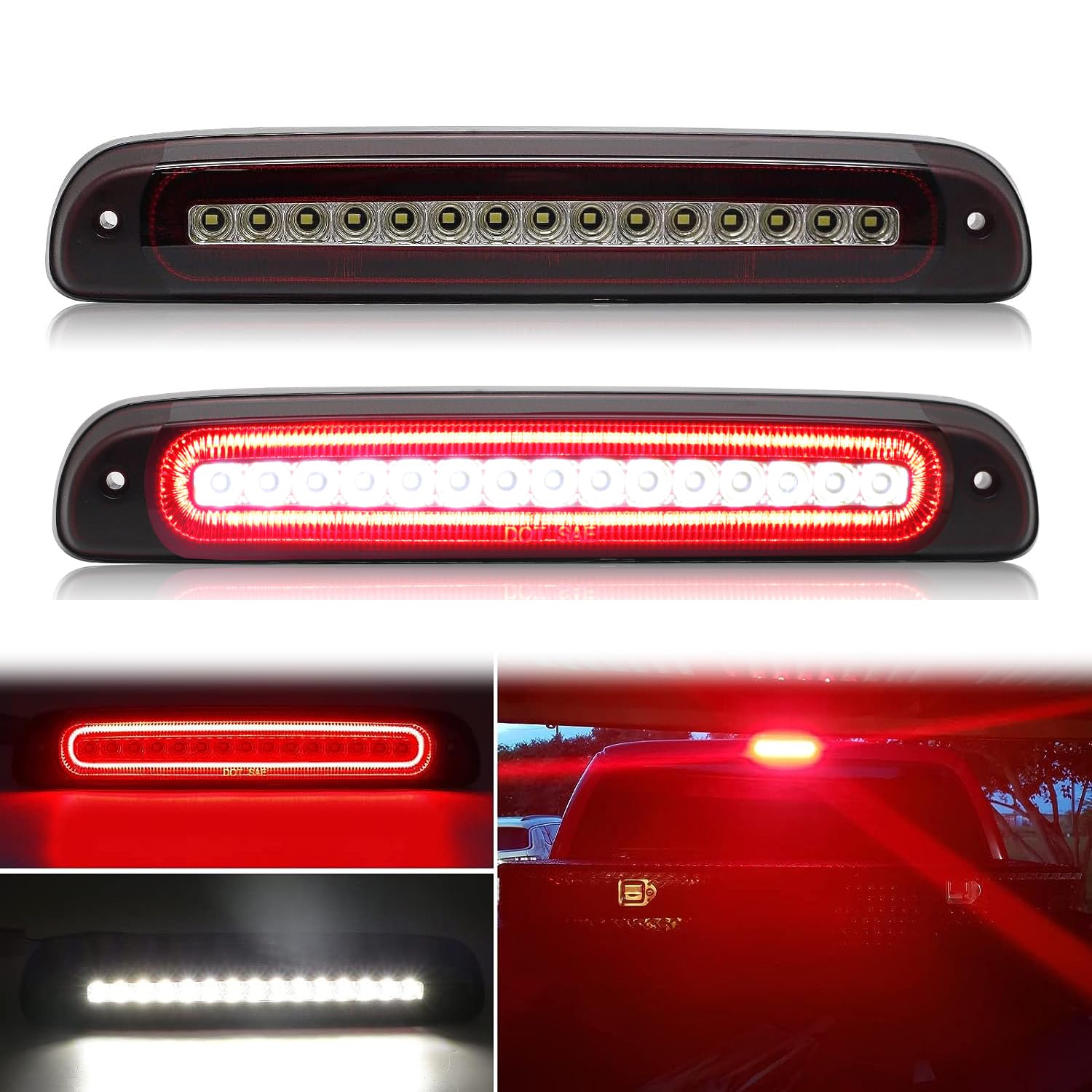 Mynoway LED 3rd Third Brake Light Compatible with F250 F350 F450 F550 Super Duty 1999-2016, Ranger 1993-2011, 1995-2003 B2300 B2