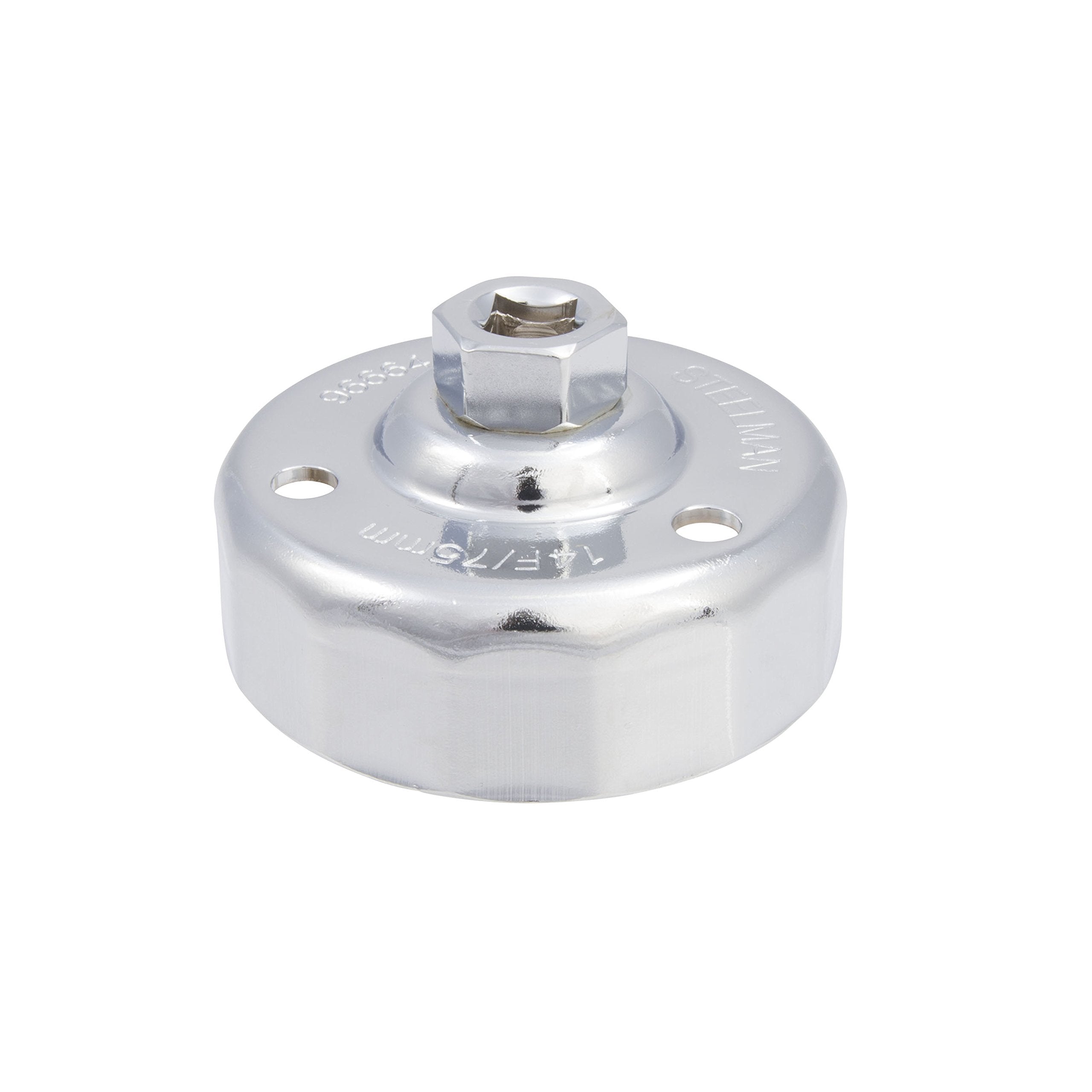 Steelman 75mm x 14 Flute Oil Filter Cap Wrench, 38 inch Drive, LowProfile Design for Confined Space