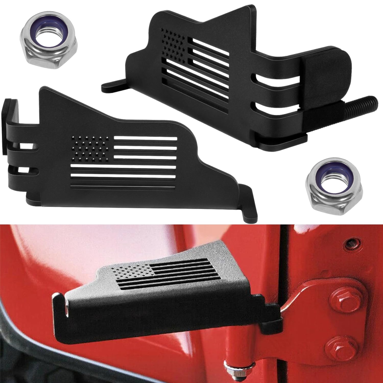 Wrangler Foot Pegs For Jeep Wrangler Jk Jl Gladiator Jt 2007 To 2024, Exterior Door Hinge Metal Powder Coating Rest Pedals With 