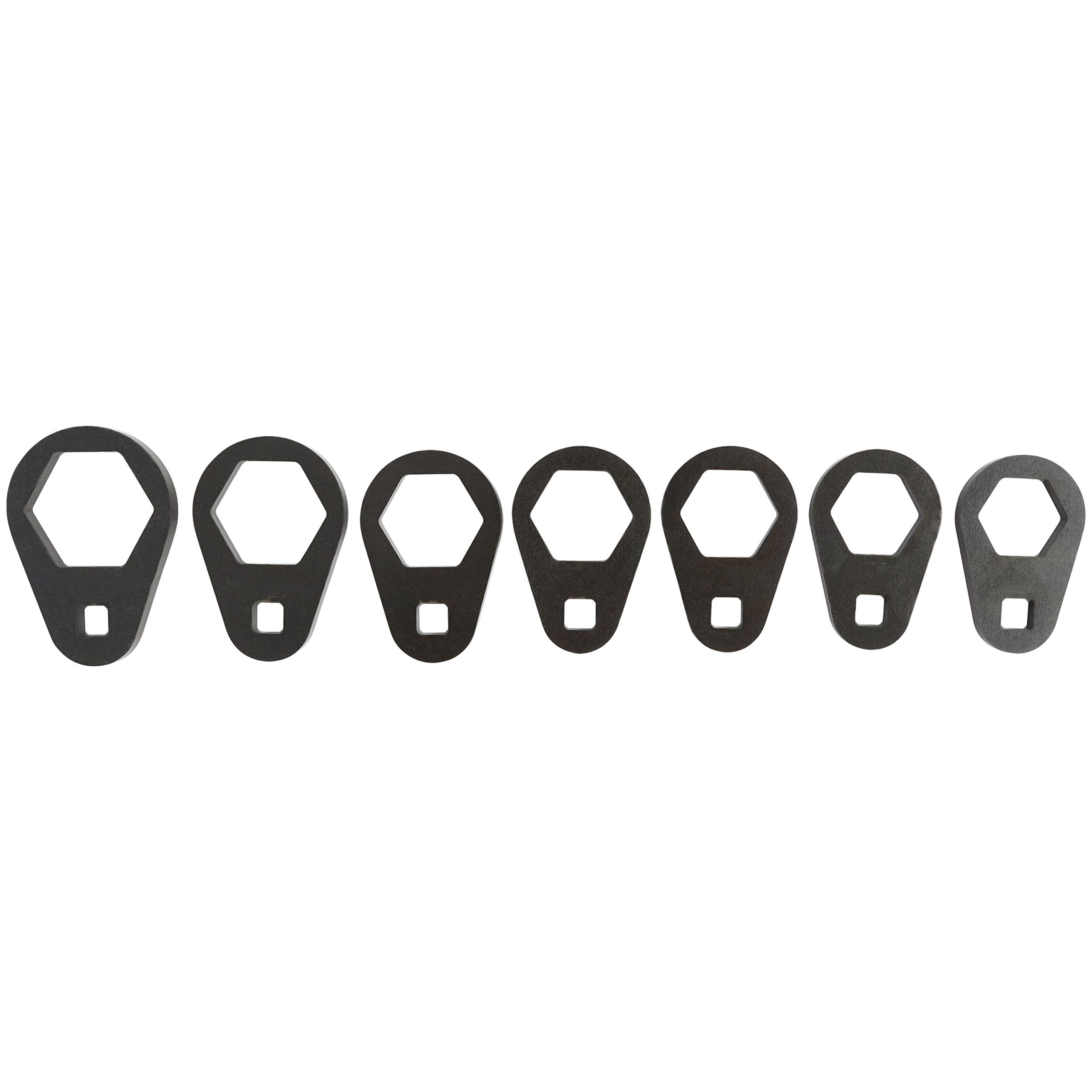 OEMTOOLS 87165 7 Piece 3/8 Drive Offset Oil Filter Socket Removal Set, Green and Black Oil Filter Removal Tool Set, Oil Chang