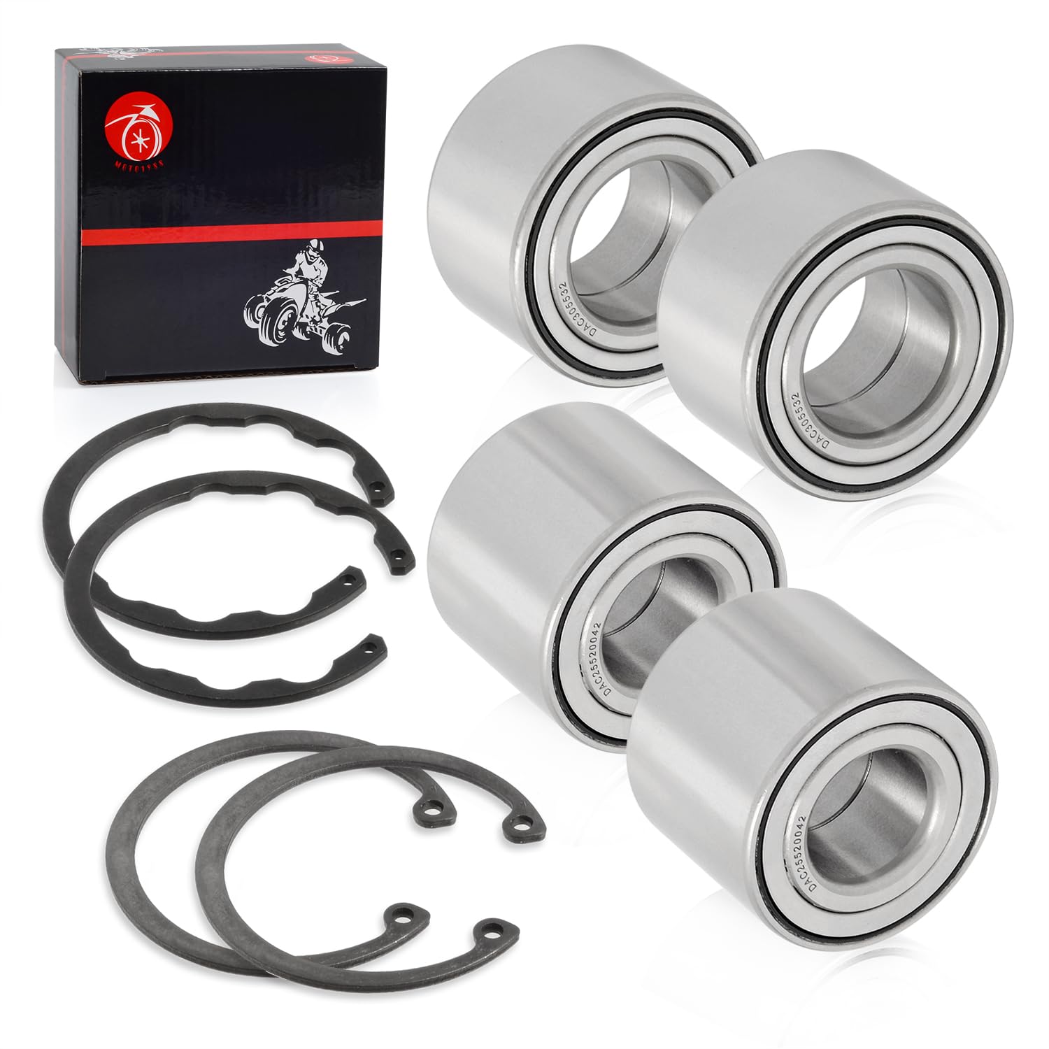 Wheel Bearing Front & Rear + CIRCLIP For Kawasaki TERYX 750 KRF750 4x4 2008-2013 2pcs-30x55x32 2pcs-52x42x25 Heavy Duty Wheel Be