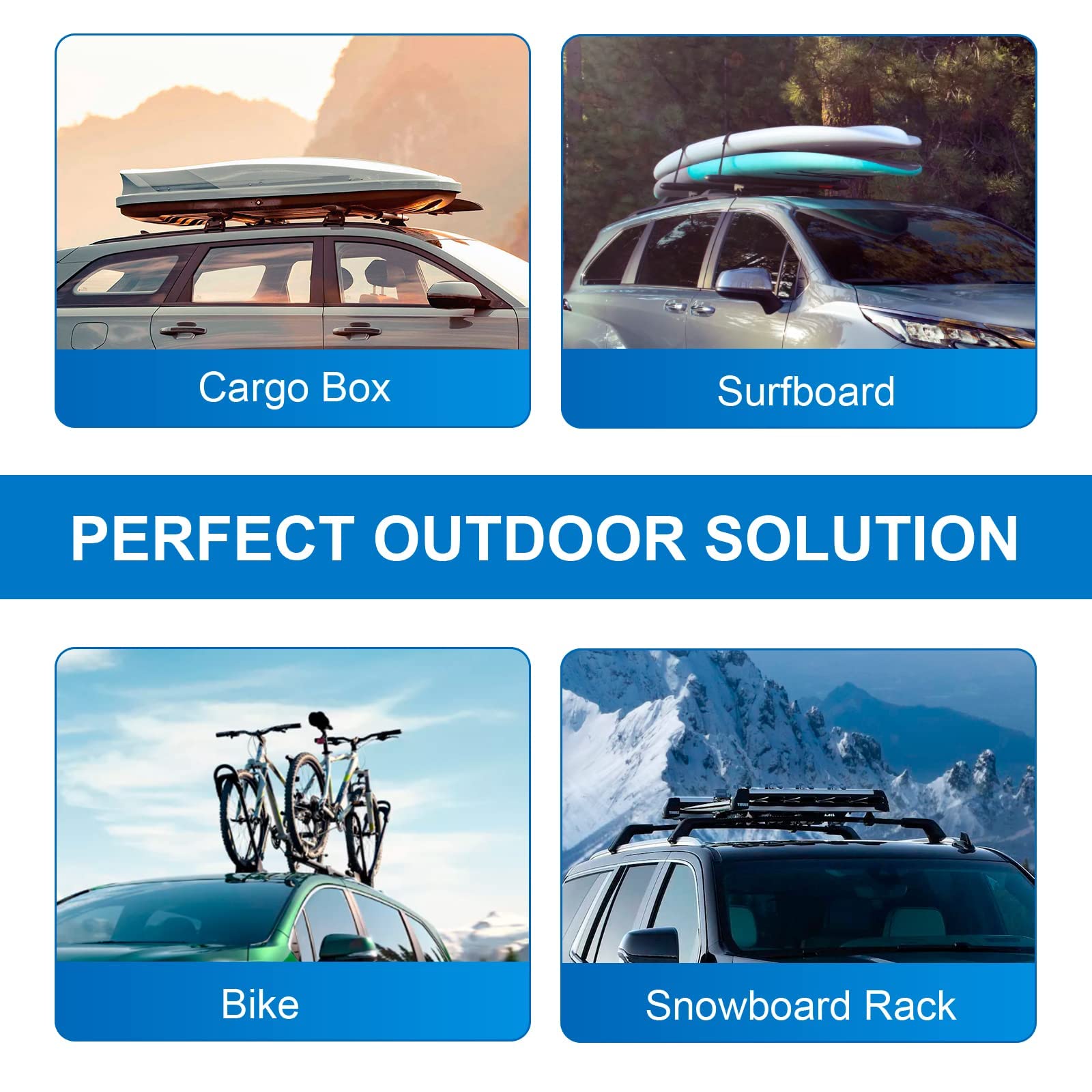 Fengyu Roof Rack Cross Bars Compatible With Jeep Renegade 2015-2024, Aluminum Roof Rails Crossbars Rooftop Luggage Rack Cargo Sk