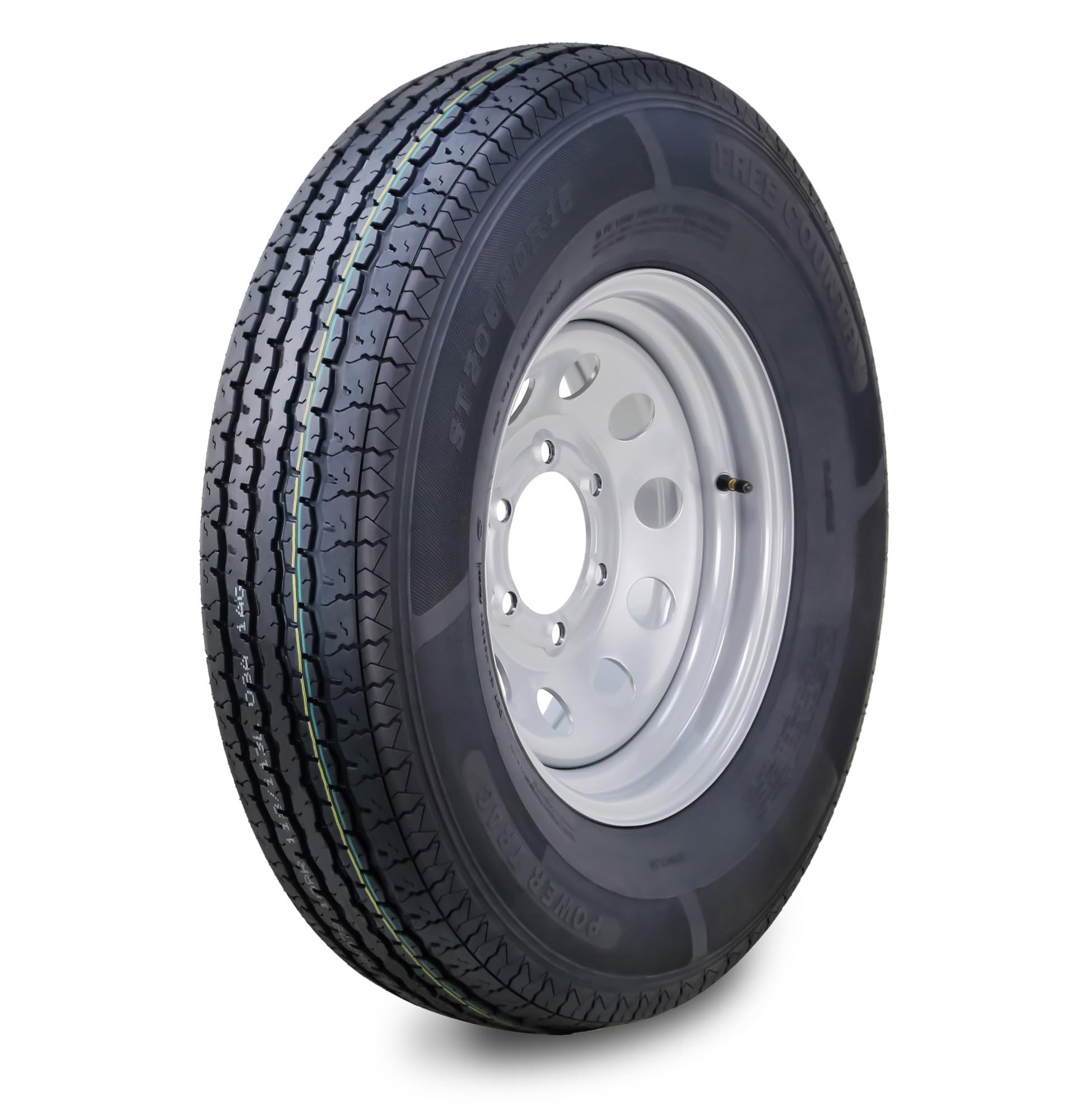 Free Country Trailer Tire Wheel Assembly ST205/90R15 10-Ply E 118L 6 Lug on 5.5 '' PCD Silver Mod Rim