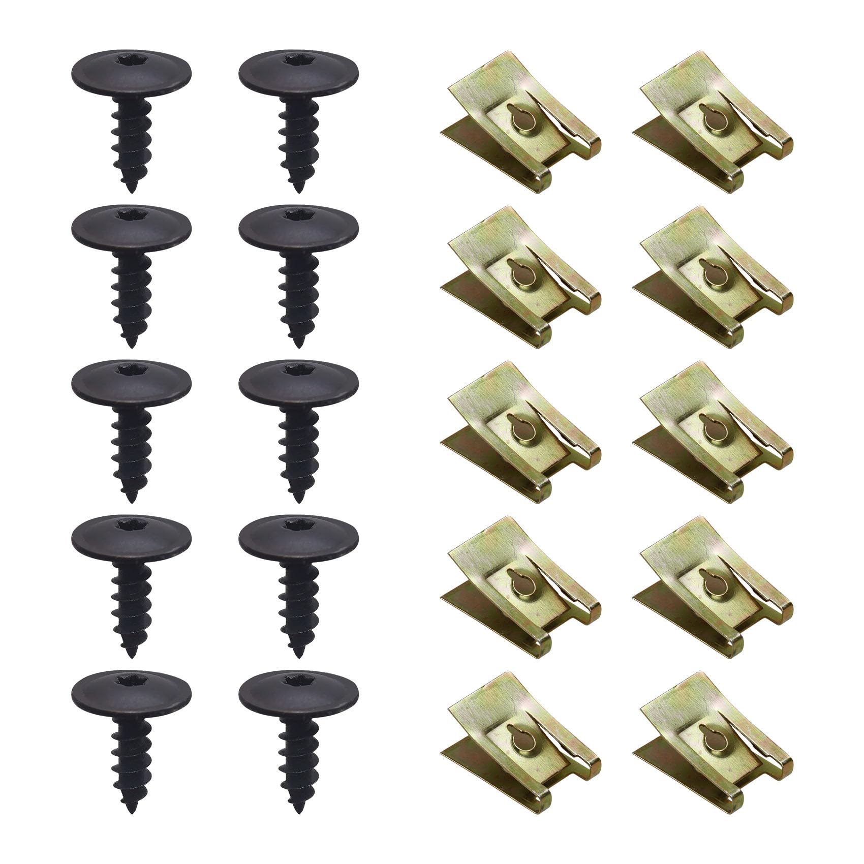 10 Sets Fender Bumper Cover, Fender Liner Bumper Cover, Front Bumper Bolts, Fender Liner Splash Shield Bumper Cover Screws, U Nu