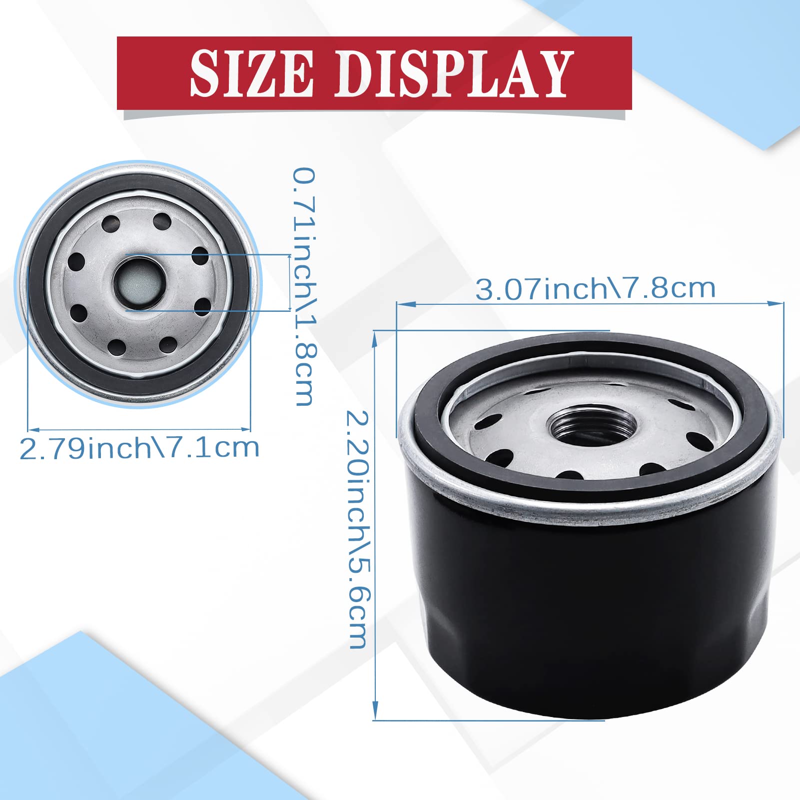 Yerbay 49065-7007 49065-0721 Oil Filter for Kawasaki FR691V FR651V FX600V FR730V FR541V FR600V FX600V FS730 FX600v FS451V FS481V