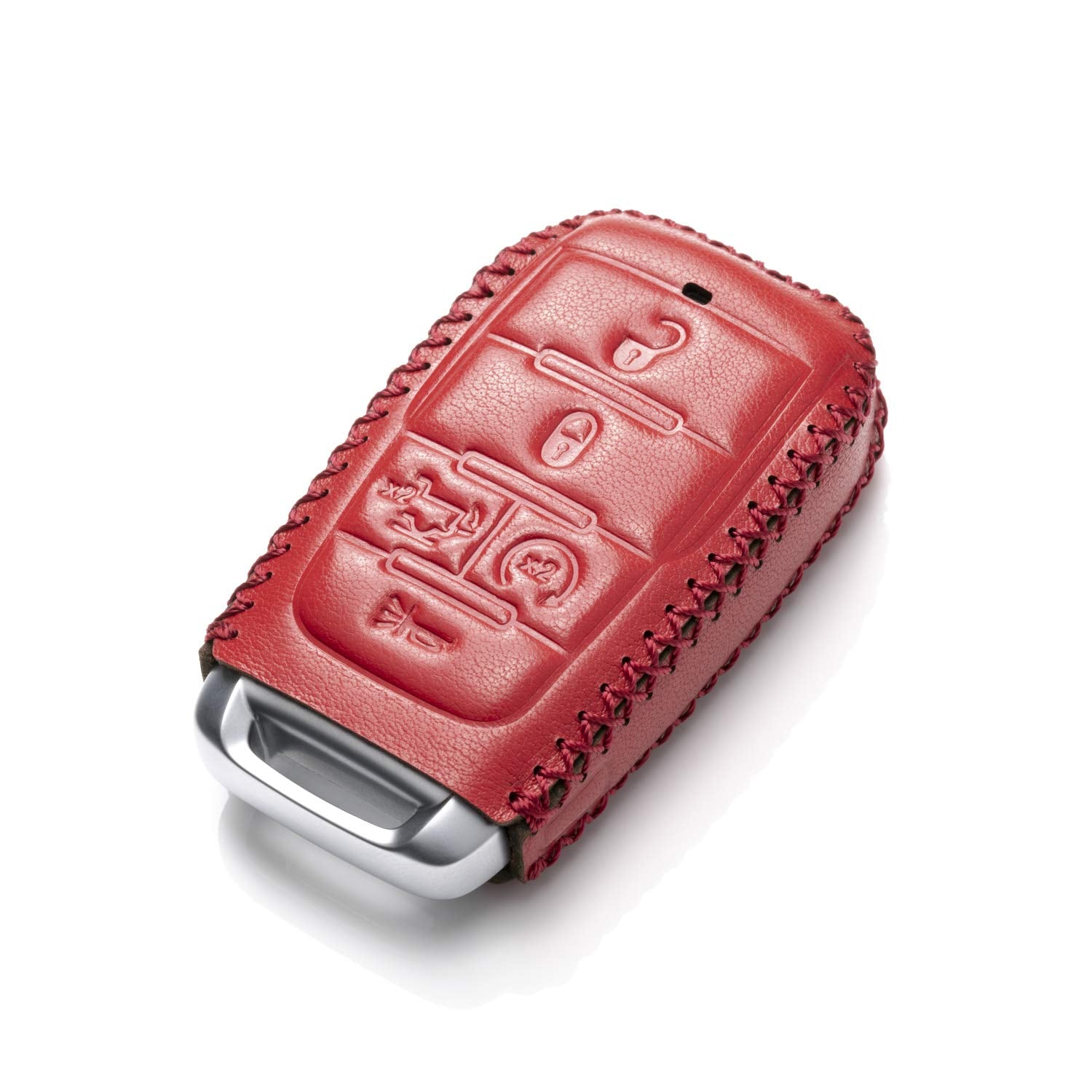 Vitodeco Genuine Leather Smart Key Fob Case Cover Protector Compatible with RAM 1500, RAM 2500, RAM 3500 2019 - 2025 (5-Button w