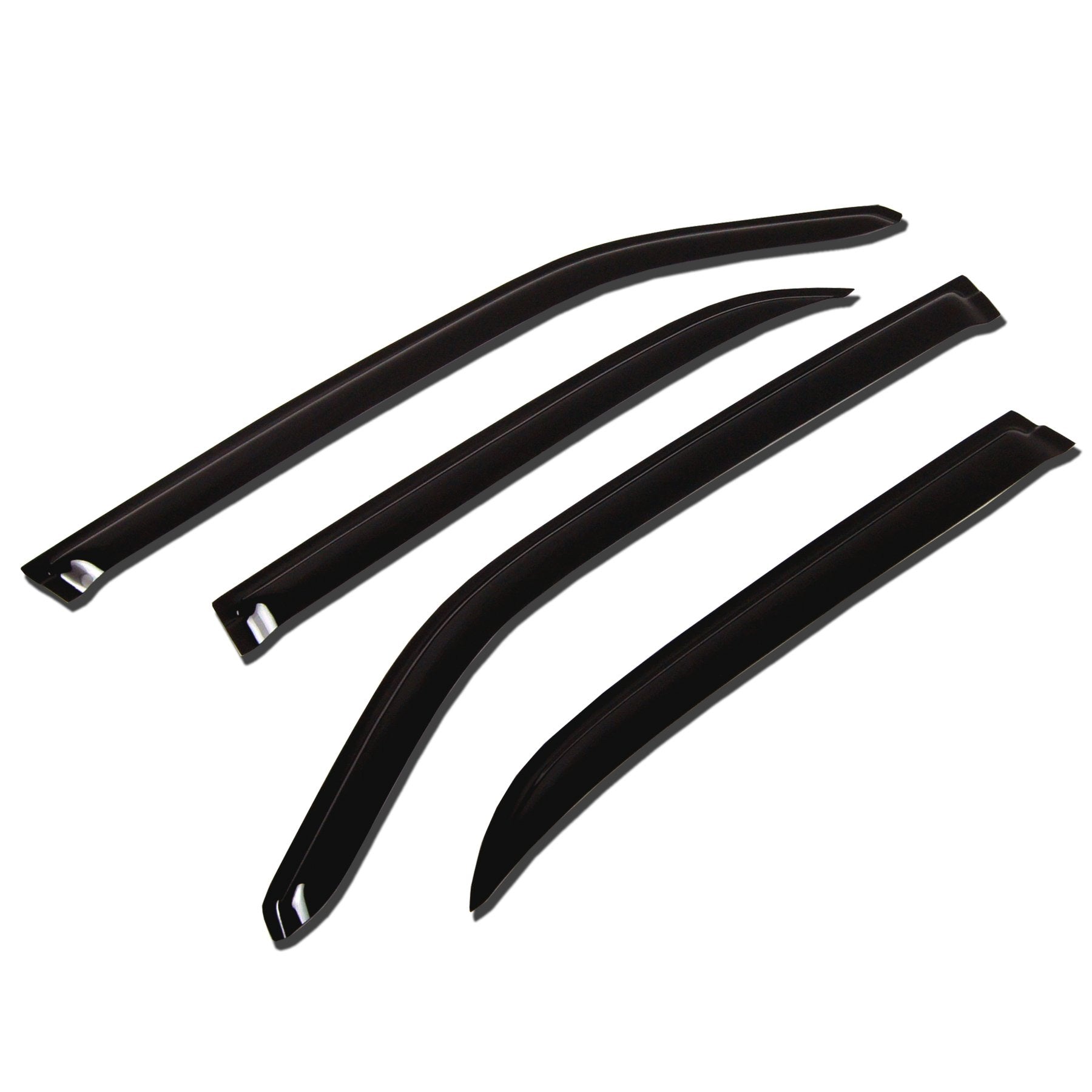 TuningPros WV-234 Window Visor Deflector Rain Guard Dark Smoke 4-pc Set