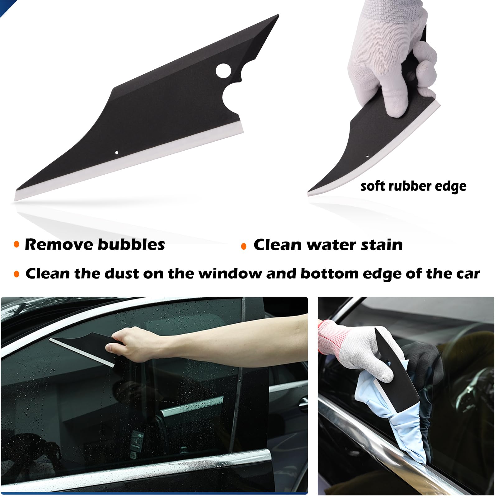EHDIS Pro Auto Application Tool Conqueror Squeegee Original Corner Reach Tool Window Tint Conqueror Tool Soft Squeegee Blade wit