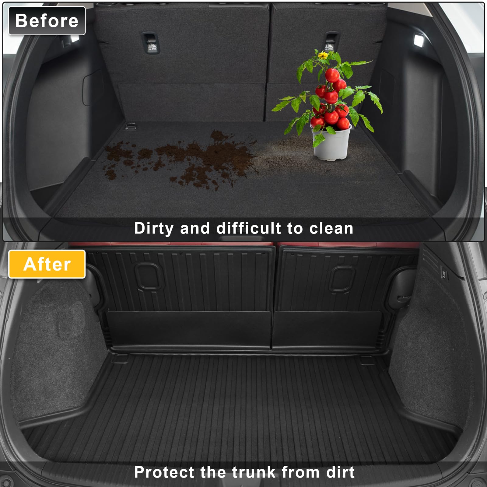 Cargo Liner & Backrest Mat Fit for Honda HR-V HRV 2016-2022 AWD: Cargo Mat with Backrest Mat Behind 2nd Row Back Seat Protector
