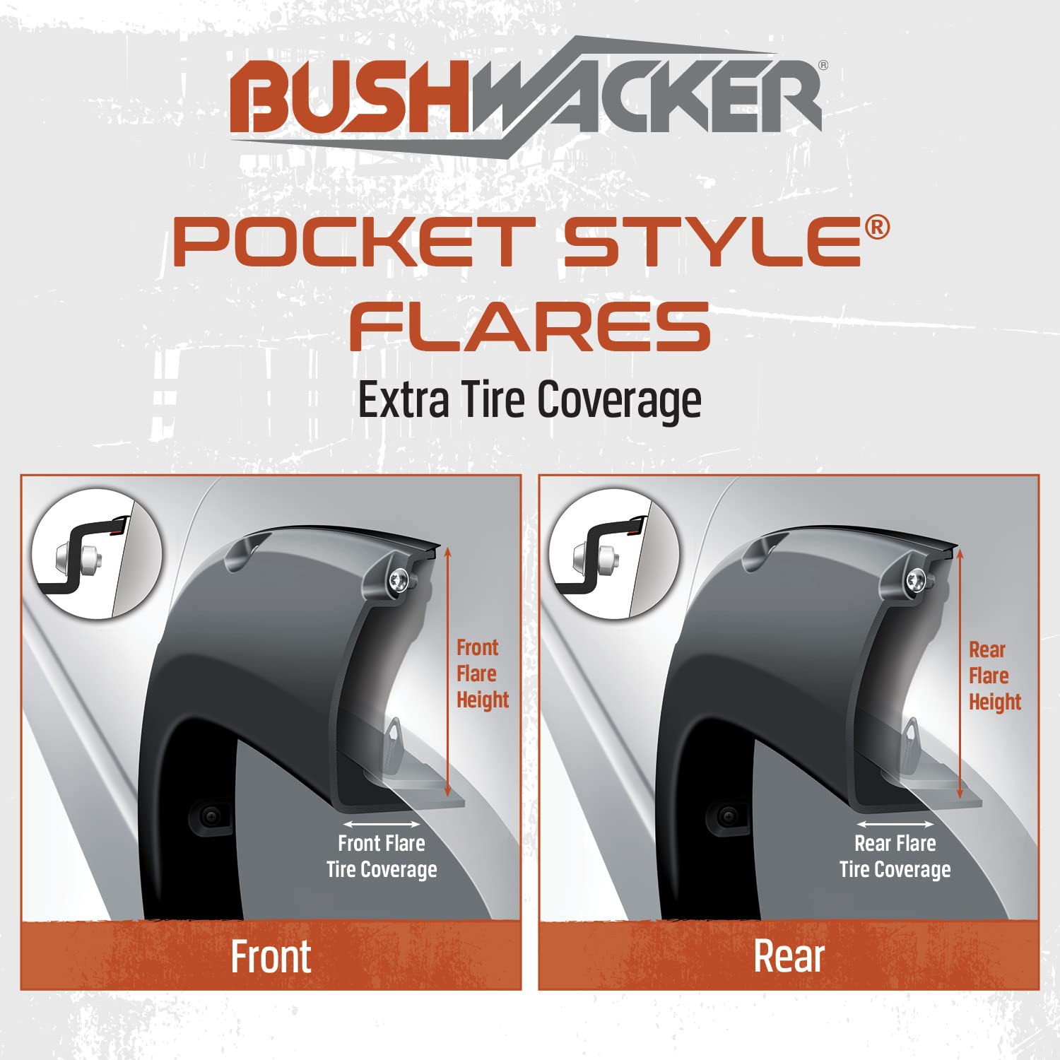 Bushwacker 20942-02 Pocket Style Fender Flares 4Pc. Set Fits 2017-2022 Ford F-250 & F-350 Super Duty (6.8' Truck Bed)