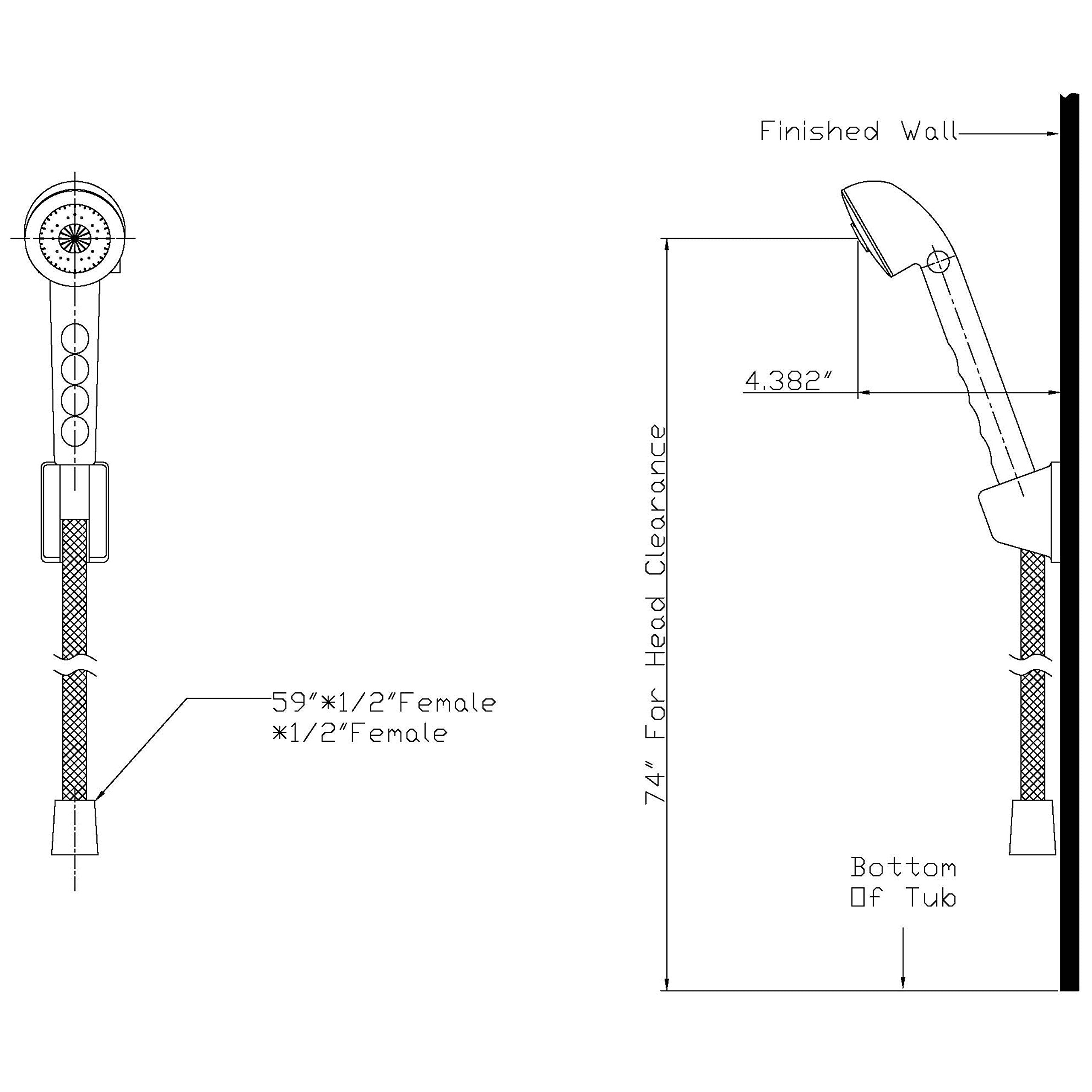 Laguna Brass 3220Wt/4120Wt Rv/Motorhome Two Handle Non-Metallic Diverter Valve With Matching Hand Shower Set, White Finish