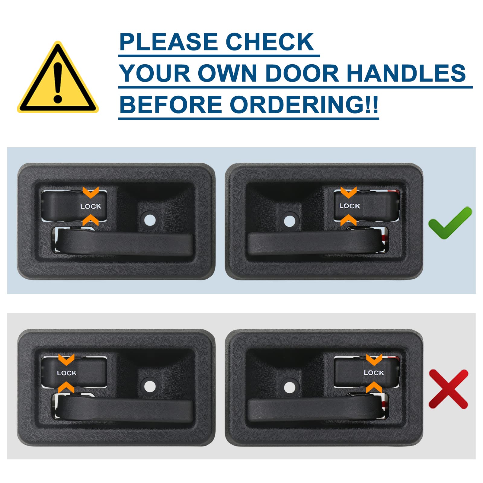 Apperfit Interior Door Handle (Pair) Compatible With Jeep Wrangler Yj Tj 1991-2006 Replaces 55176477Ab 55176476Ab 79540 79541