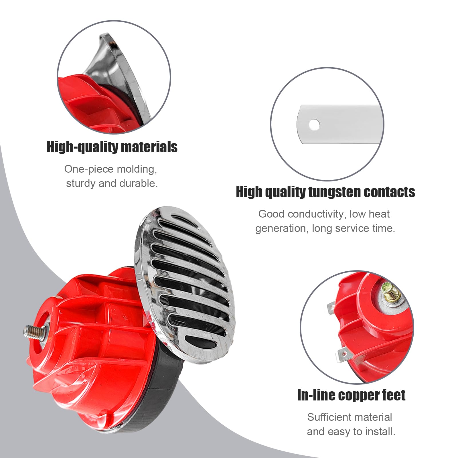 Augeny 300DB Super Loud Car Horn, 12V Waterproof Car Air Electric Snail Horn, Universal Accessories for Car, Motorcycle, Truck,