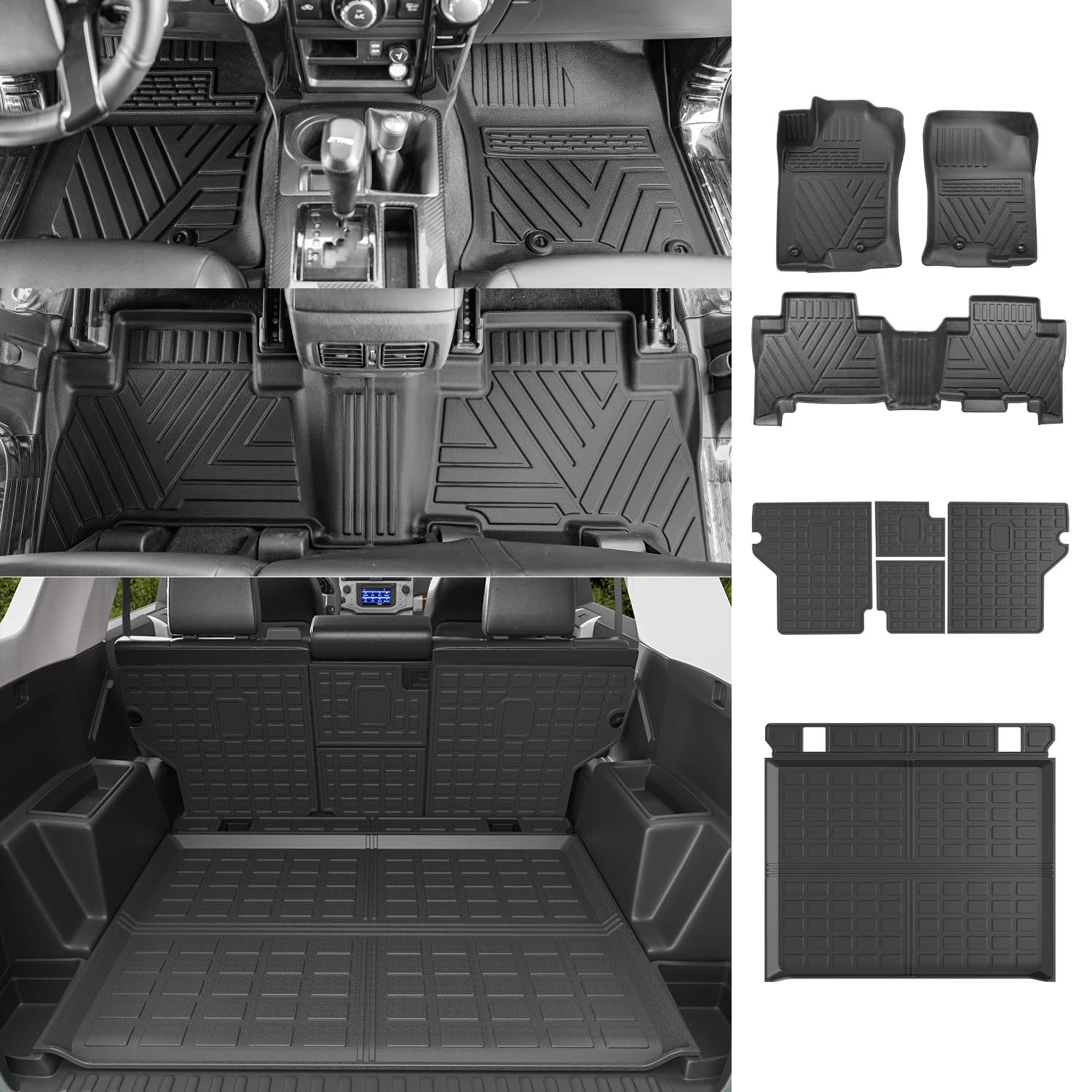 Powoq Floor Mat Compatible With 13-24 Toyota 4Runner Trunk Mat Backrest Mat Replacement For 2013-2024 Toyota 4Runner Accessories