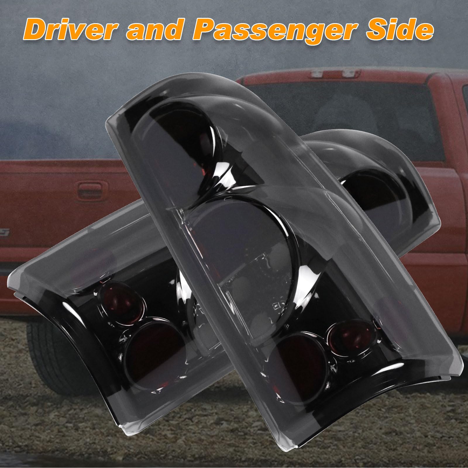 Nakuuly Tail Light for 1999-2006 Chevy Silverado & 2007 Classic, GMC Sierra 1500-3500, Black/Smoke, Driver & Passenger Side
