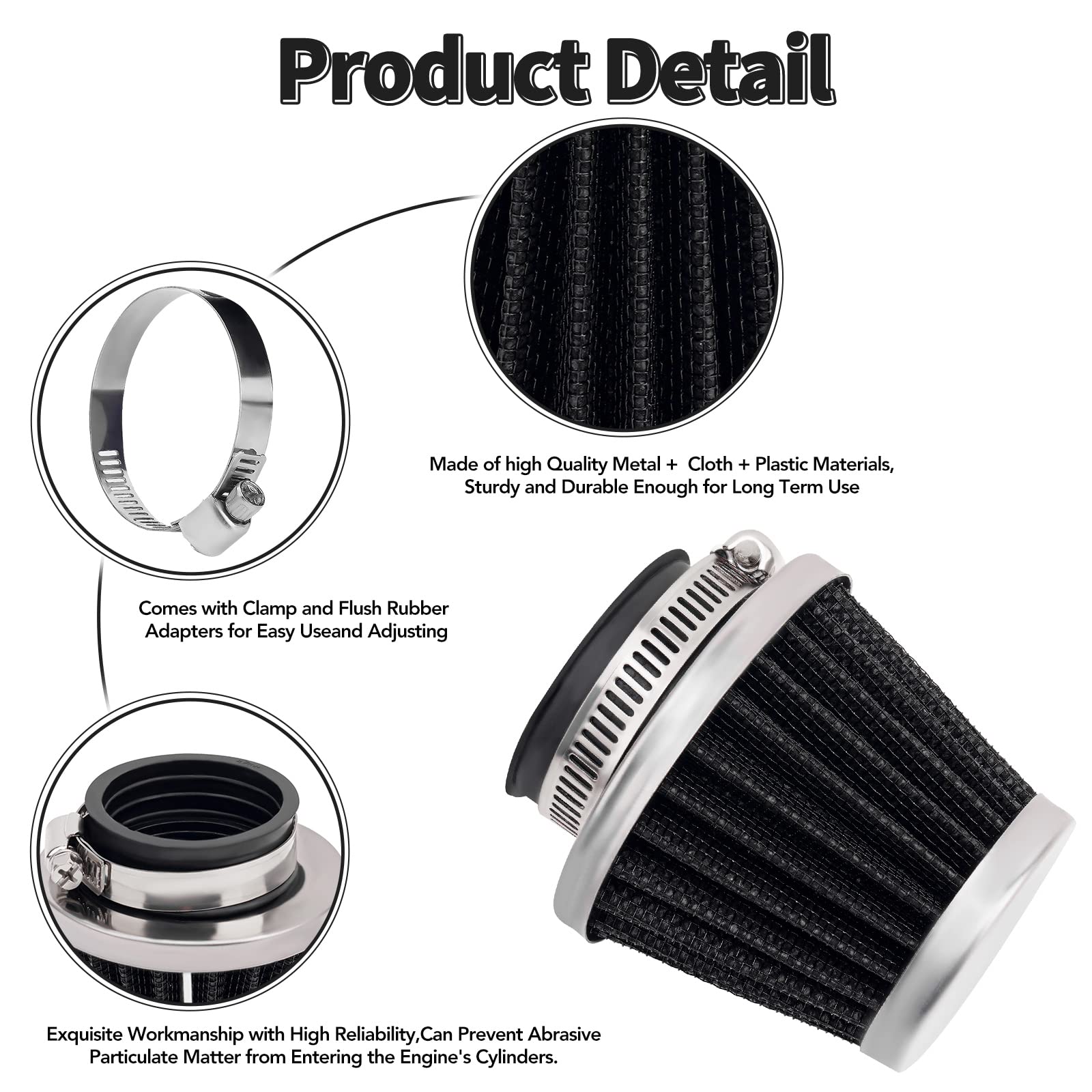 Ahl Black 42Mm Warehouse Performance Air Filter Pod / 150Cc-250Cc Motorcycle Scooter Atv Dirt Bike(1Pc)