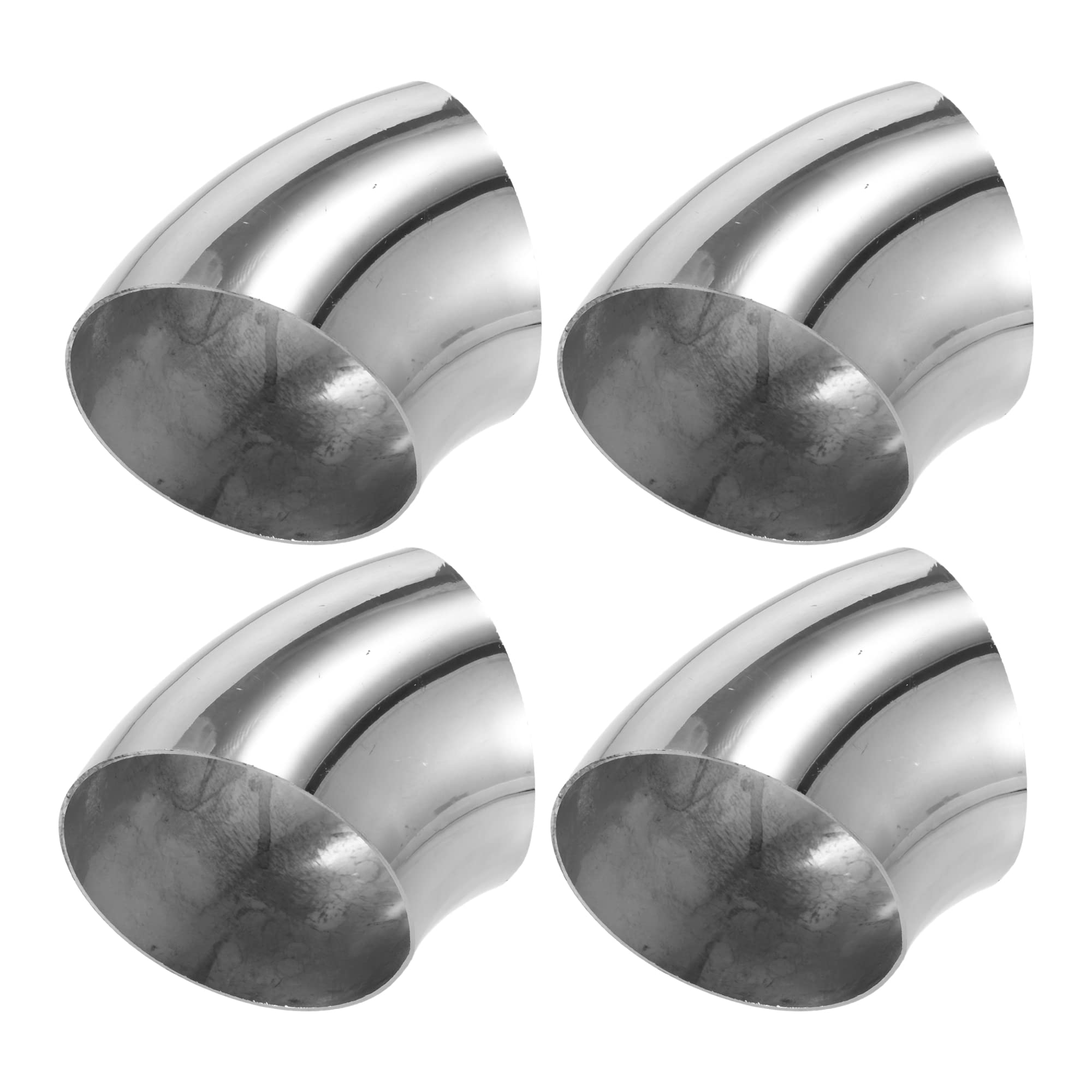 X AUTOHAUX 4 Pcs OD 4 Inch 45 Degree SS304 Stainless Steel Bend Tube Exhaust Elbow Pipe for Car Modified Exhaust System 4'' Pipi