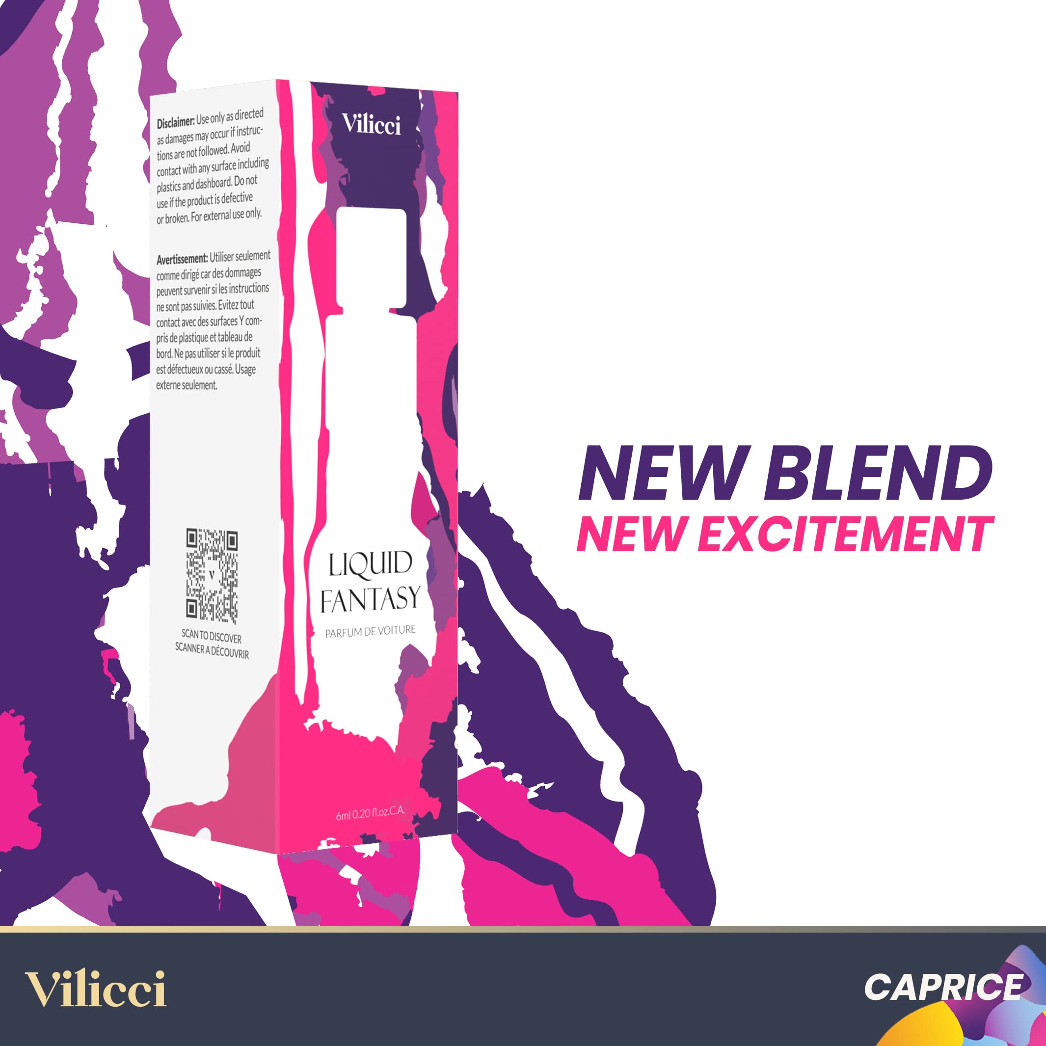 Vilicci Car Air Freshener, Liquid Fantasy Scent, Inviting Car Fresheners, Elegant Car Fresheners, Long Lasting Fragrance For Aut