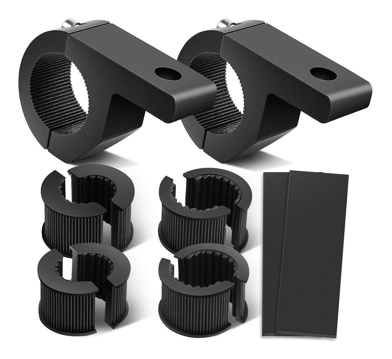 Nilight - 90027B 2Pcs Led Light Bar Horizontal Bar Clamp Mounting Kit Fit On 0.75'' 1'' 1.25'' Bull Bars Roof Racks Roll Cages F
