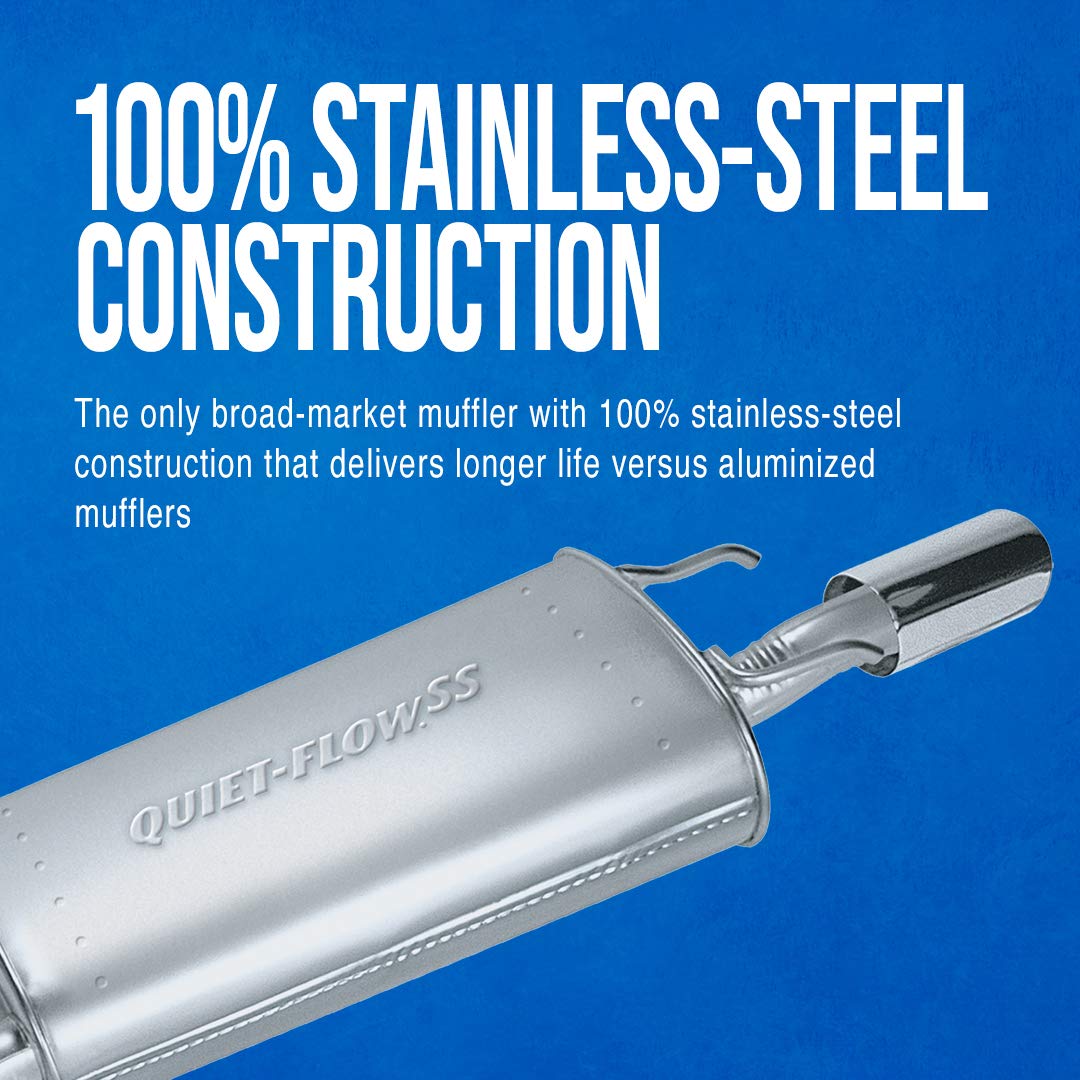 Walker Quiet-Flow Ss 21410 Direct Fit Exhaust Muffler 2.25 Inlet (Id) 2.25 Outlet (Id) For Gmc Envoy
