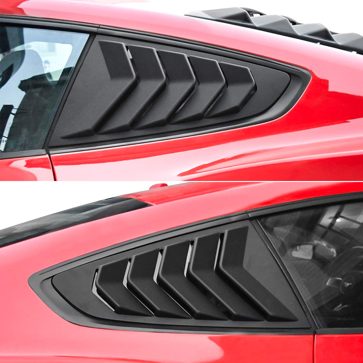 Side Window Louvers for Ford Mustang 2015 2016 2017 2018 2019 2020 2021 2022 2023 Windshield Sun Shade Cover Vent GT Lambo Style
