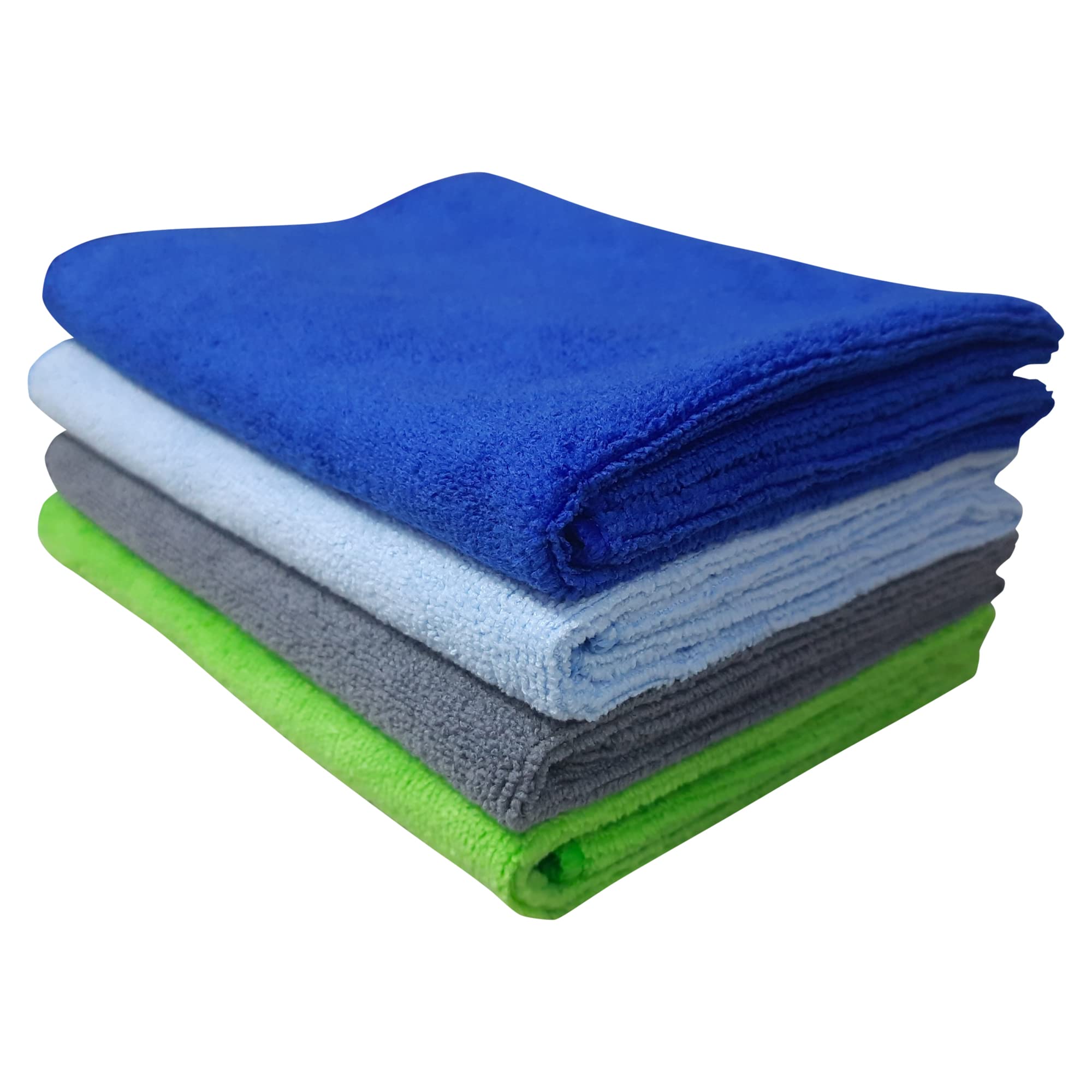 SOBBY Microfiber Car Cleaning, Detailing and Polishing Cloth 340 GSM (40 cm x 60 cm, Set of 4, Multicolor)