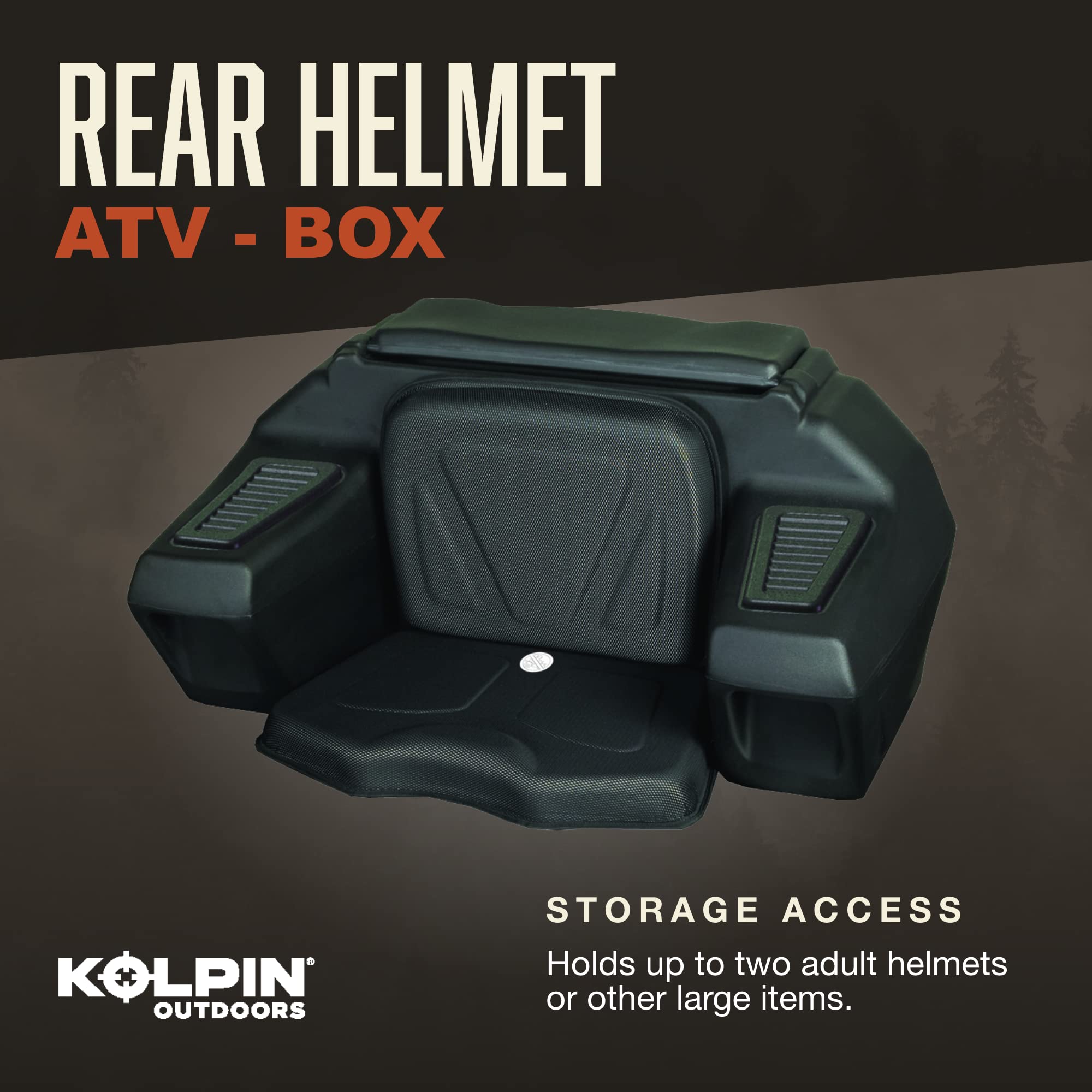 Kolpin ATV Rear Helmet Box - Model 4438, Small Size, Black, Durable Polyethylene (PE) Material