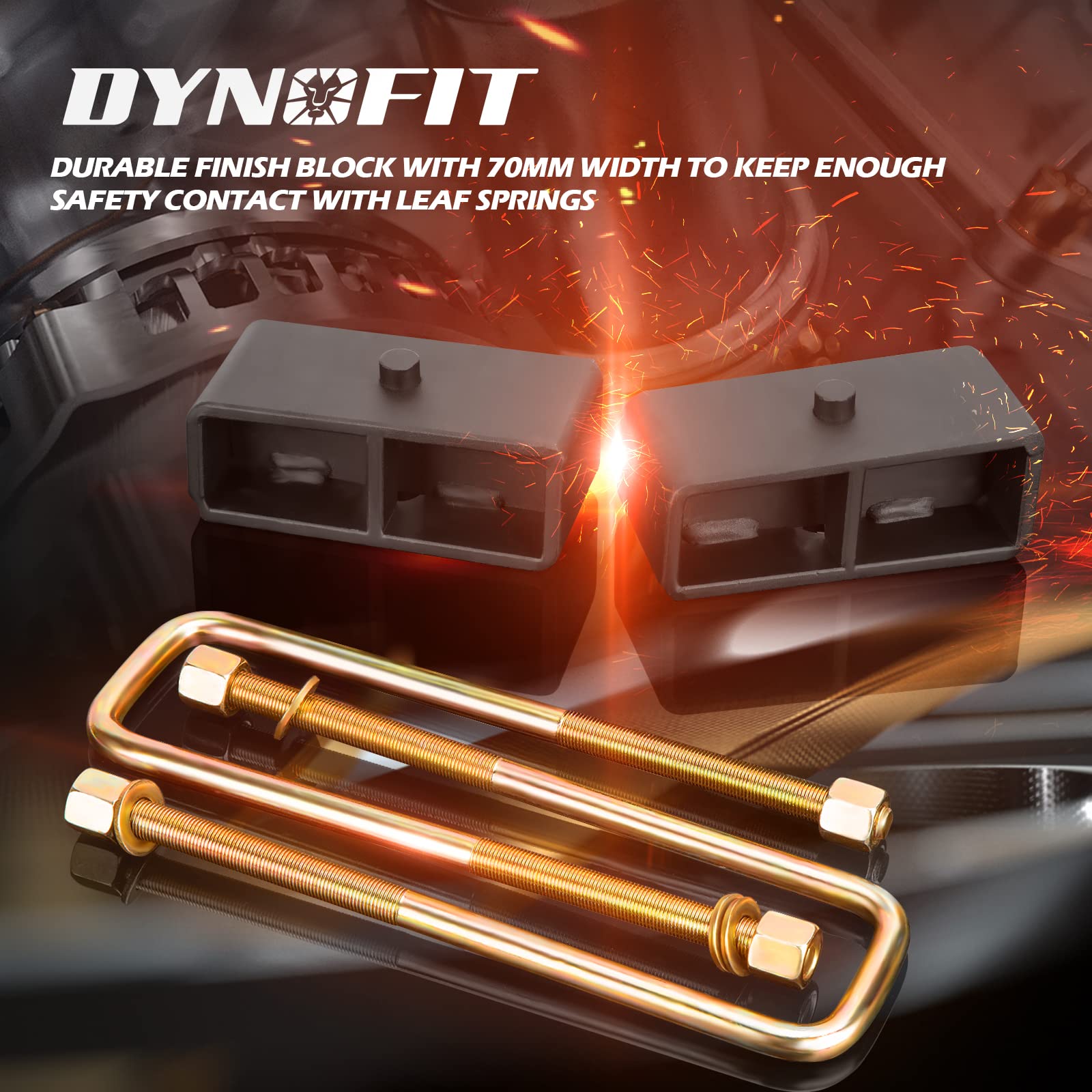 Dynofit 3 Inch Rear Lift Blocks For Silverado 1500 Sierra 1500, Rear Leveling Block Kit Compatible With 2007-2024 Chevy Silverad