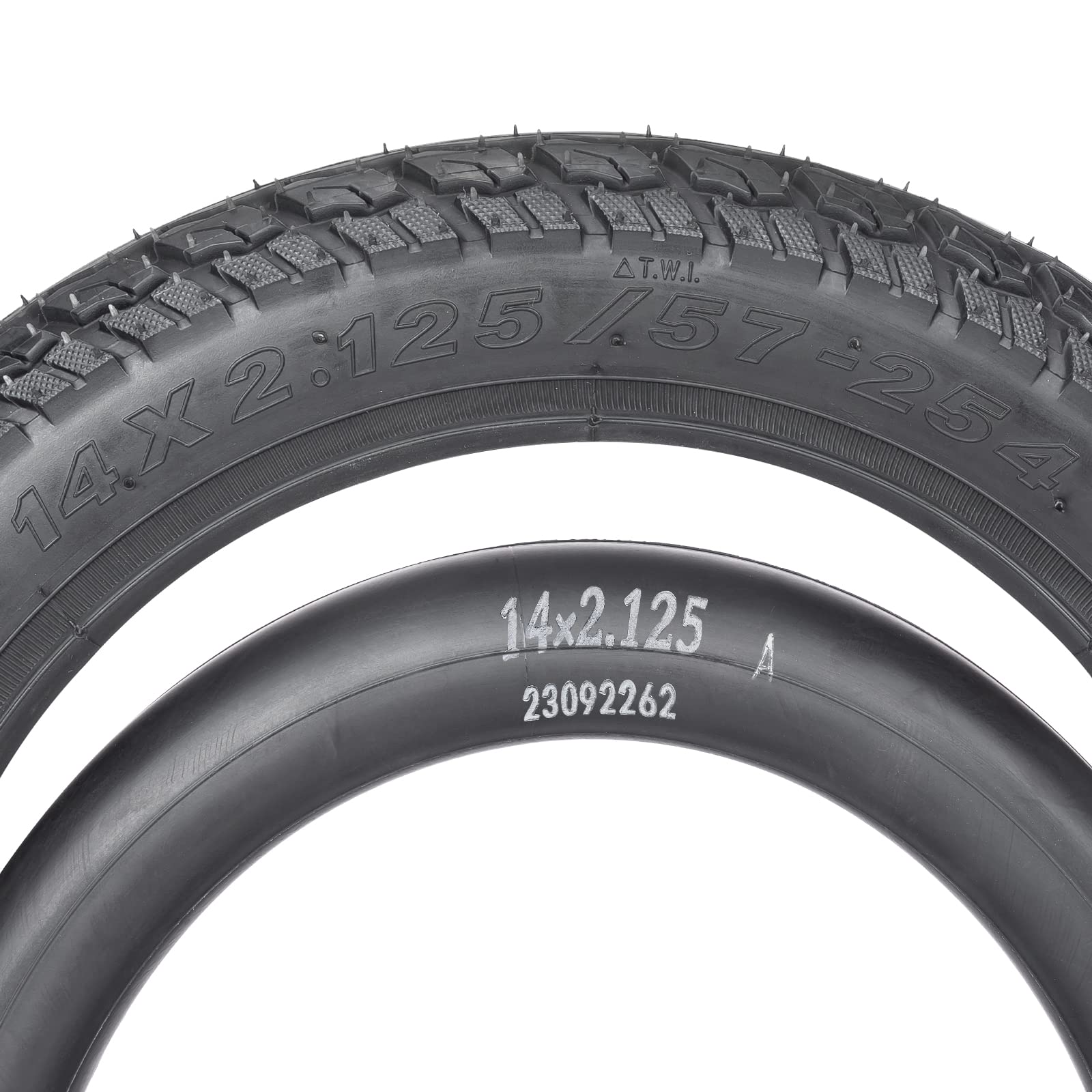 StaiBC Heavy-Duty Electric Scooter Tire Tube Set, 14x2.125 Rubber with Angled Valve Stem, Inflatable for E-Bikes and Scooters