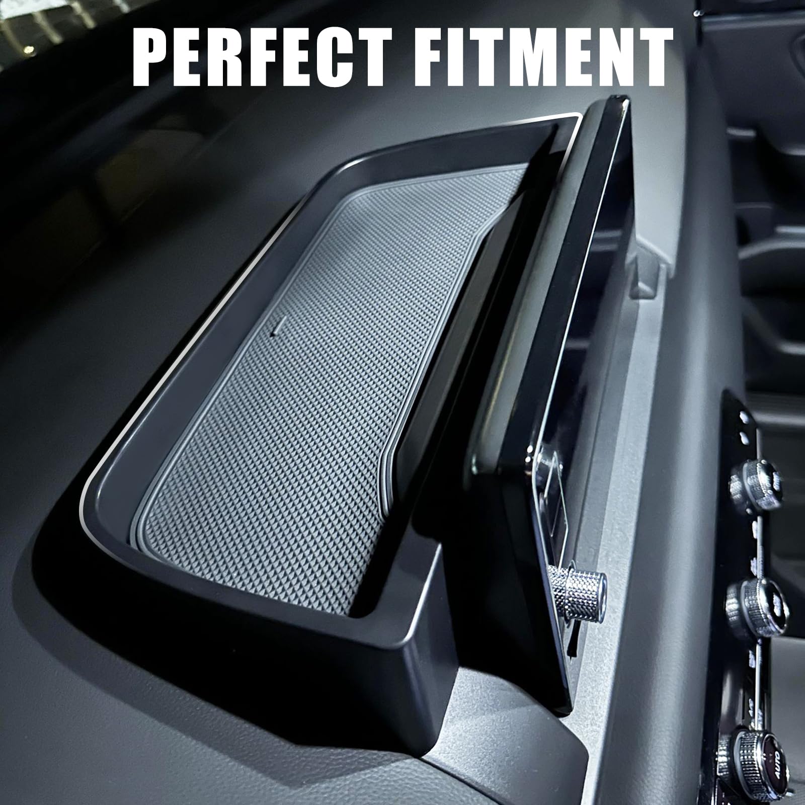 Muslogy Console Organizer Set for Honda Pilot 2023-2024 - 3PCS Black Dash & Hidden Storage Tray
