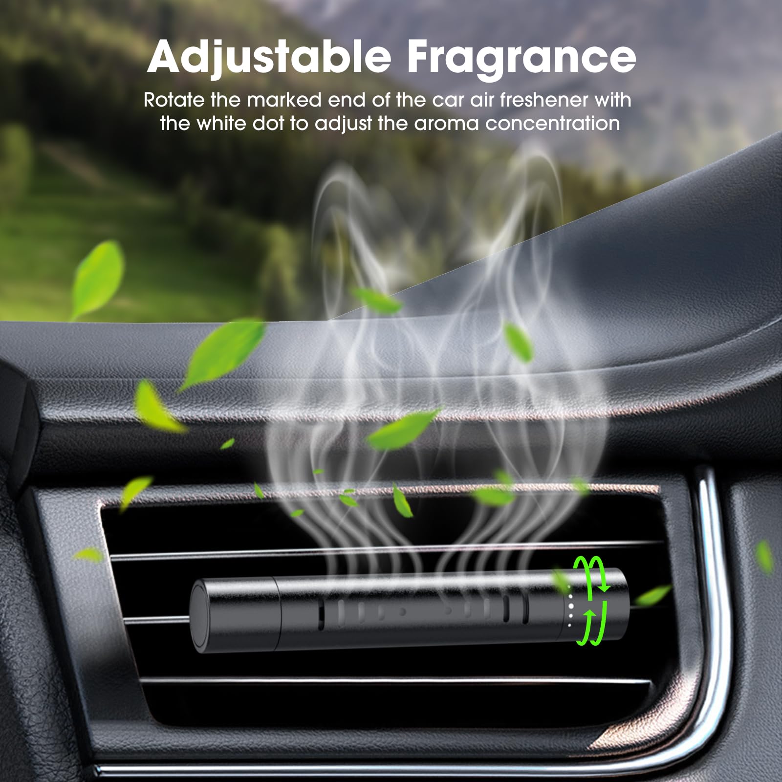 Home-Cloud EORRZZY Car Air Freshener Diffuser Clips - 2 Pack with 12 Refill Sticks, Black, 14 Piece Set for Cars, Office, Kitchen, Bathroom