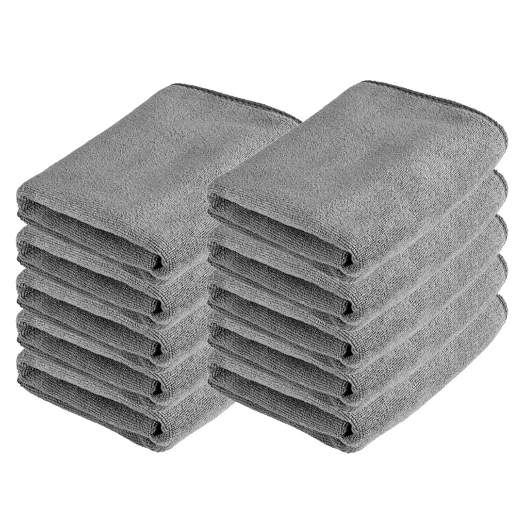 Autofy 250GSM  40cm x 40cm  [Pack of 10]  Microfiber Cloth Double Sided Microfiber Cloth for Car Lint Free Super Soft Plush C