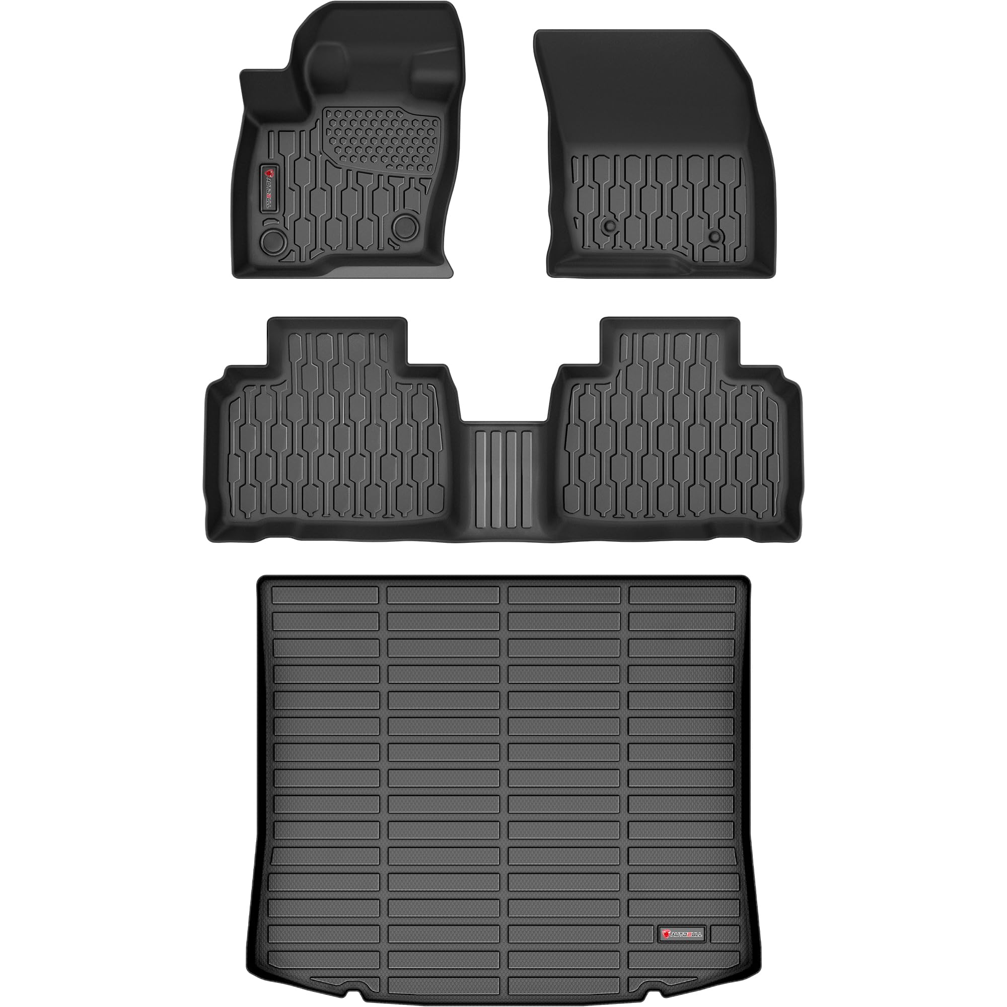 AUTOBULL Floor Mats & Cargo Liner Compatible with 2015-2024 Ford Edge Cargo Mat, Full Set All Weather Protection 1st, 2nd Row Ca