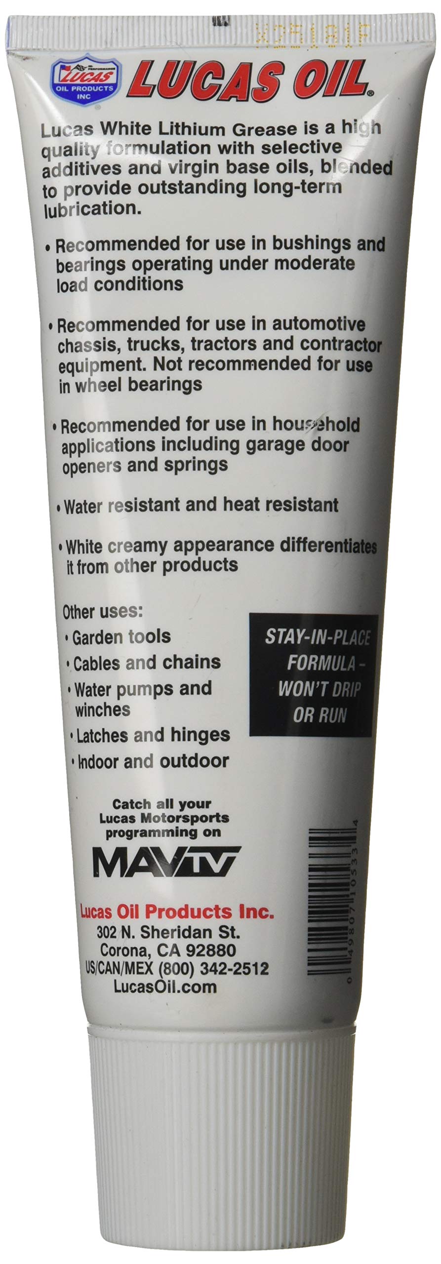 Lucas Oil 10533 White Lithium Grease - 8 Ounce (Pack of 12)