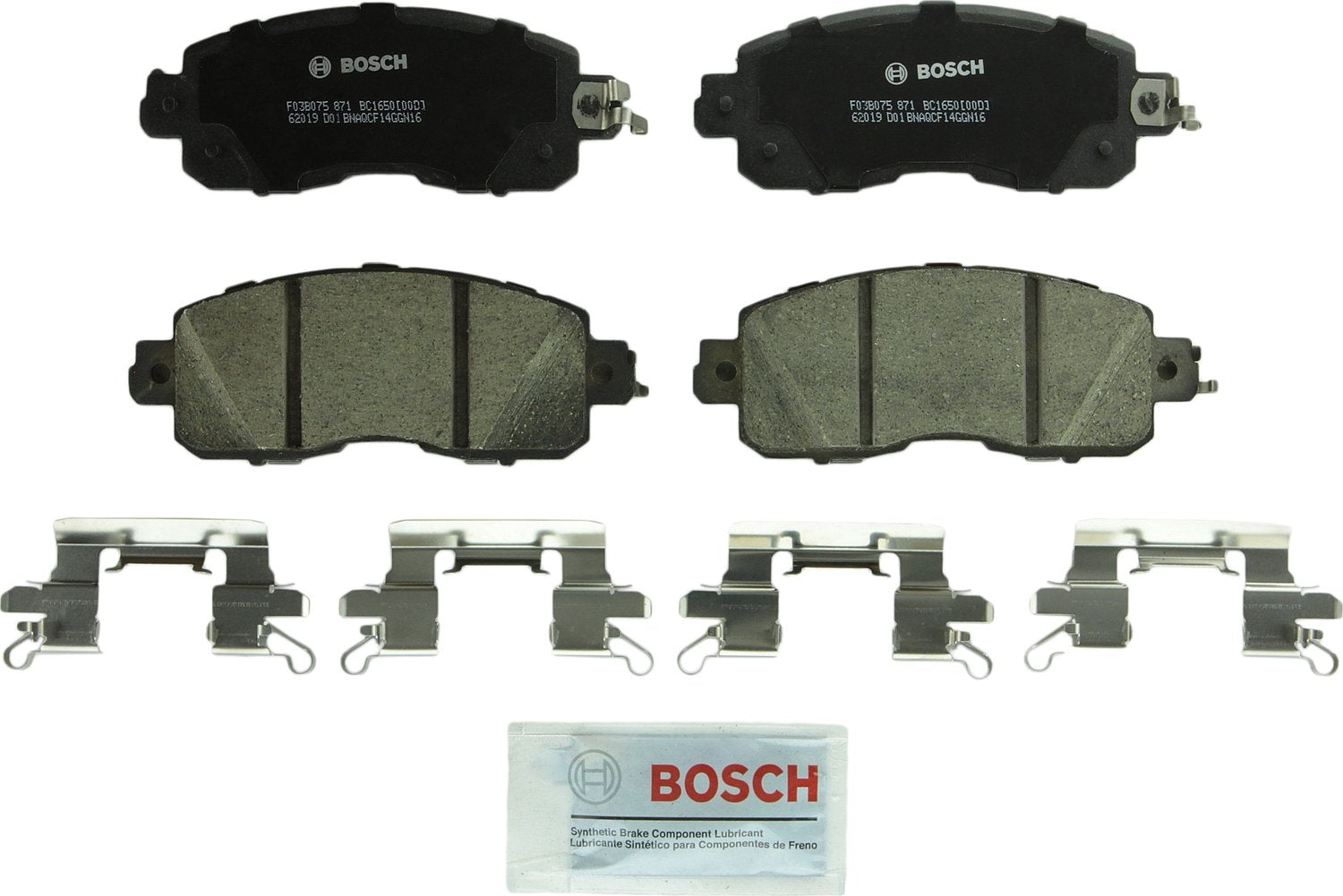 Bosch Bc1650 Quietcast Premium Ceramic Disc Brake Pad Set - Compatible With Select Nissan Altima, Leaf; Front