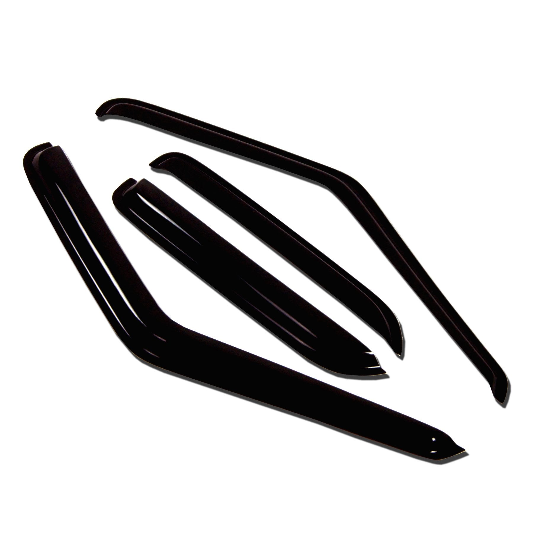 TuningPros WV-268 Window Visor Deflector Rain Guard Dark Smoke 4-pc Set
