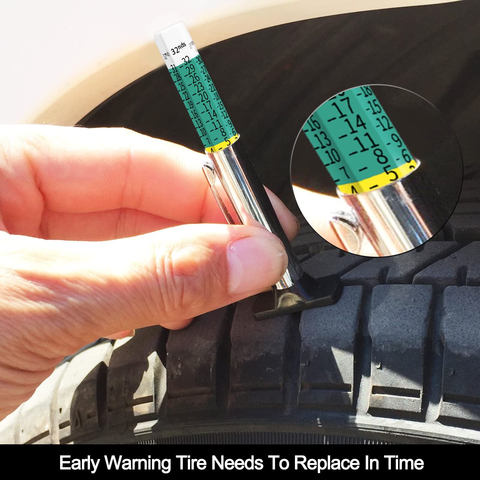 Godeson 88702 Smart Color Coded Tire Tread Depth Gauge (Pack Of 35)