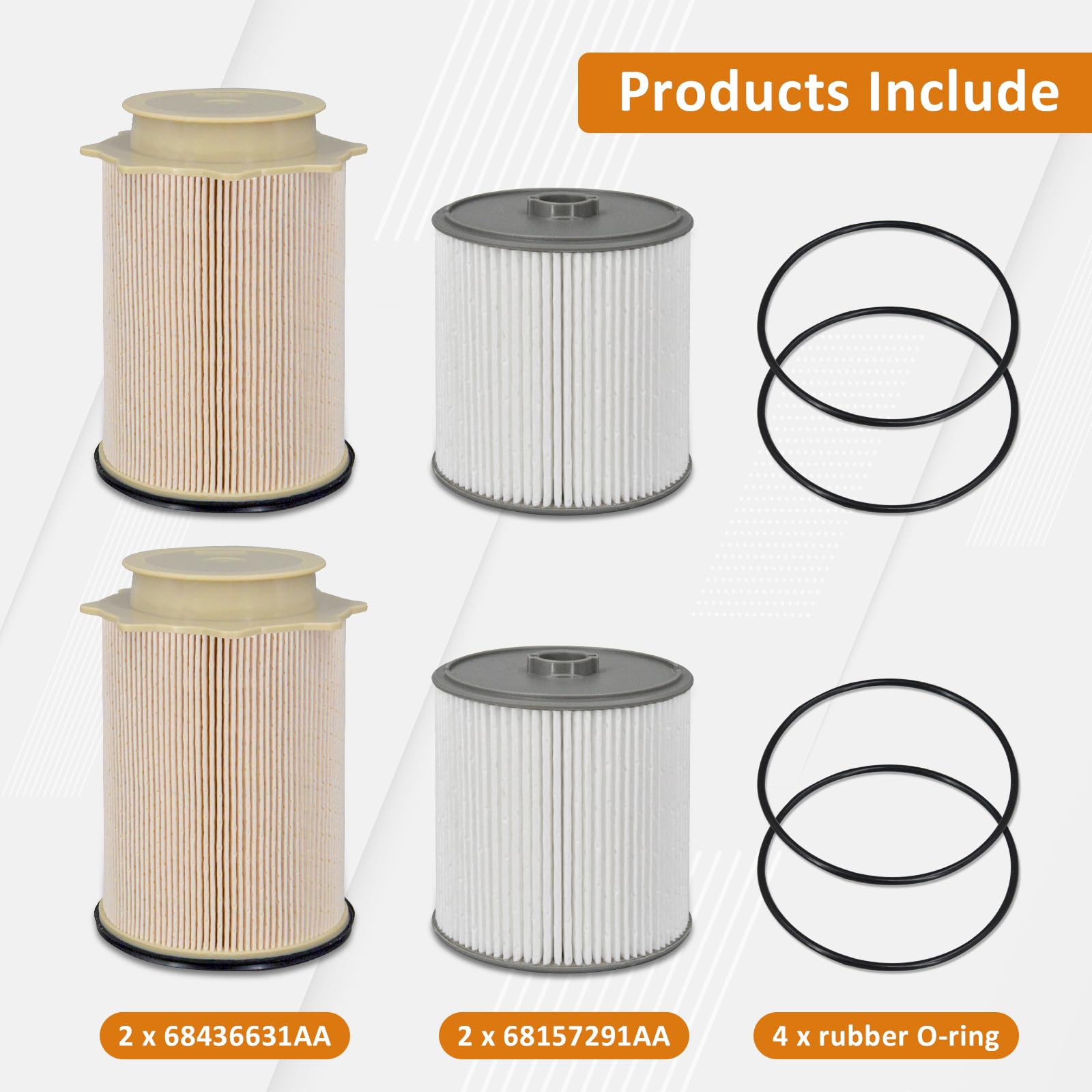 Marsram Fuel Filter for Ram 2500 3500 4500 5500 6.7 Cummins Diesel, Fuel Filters fit for 2019 2020 2021 2022 2023 Dodge Ram, 2 S