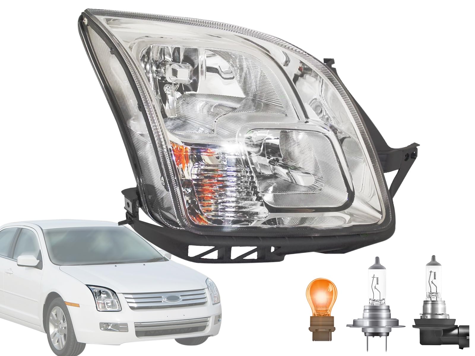 Auto Parts Avenue APA Replacement for Headlights 2006 2007 2008 2009 Fusion Passenger Right Side with Bulb Included 6E5Z13008AD 