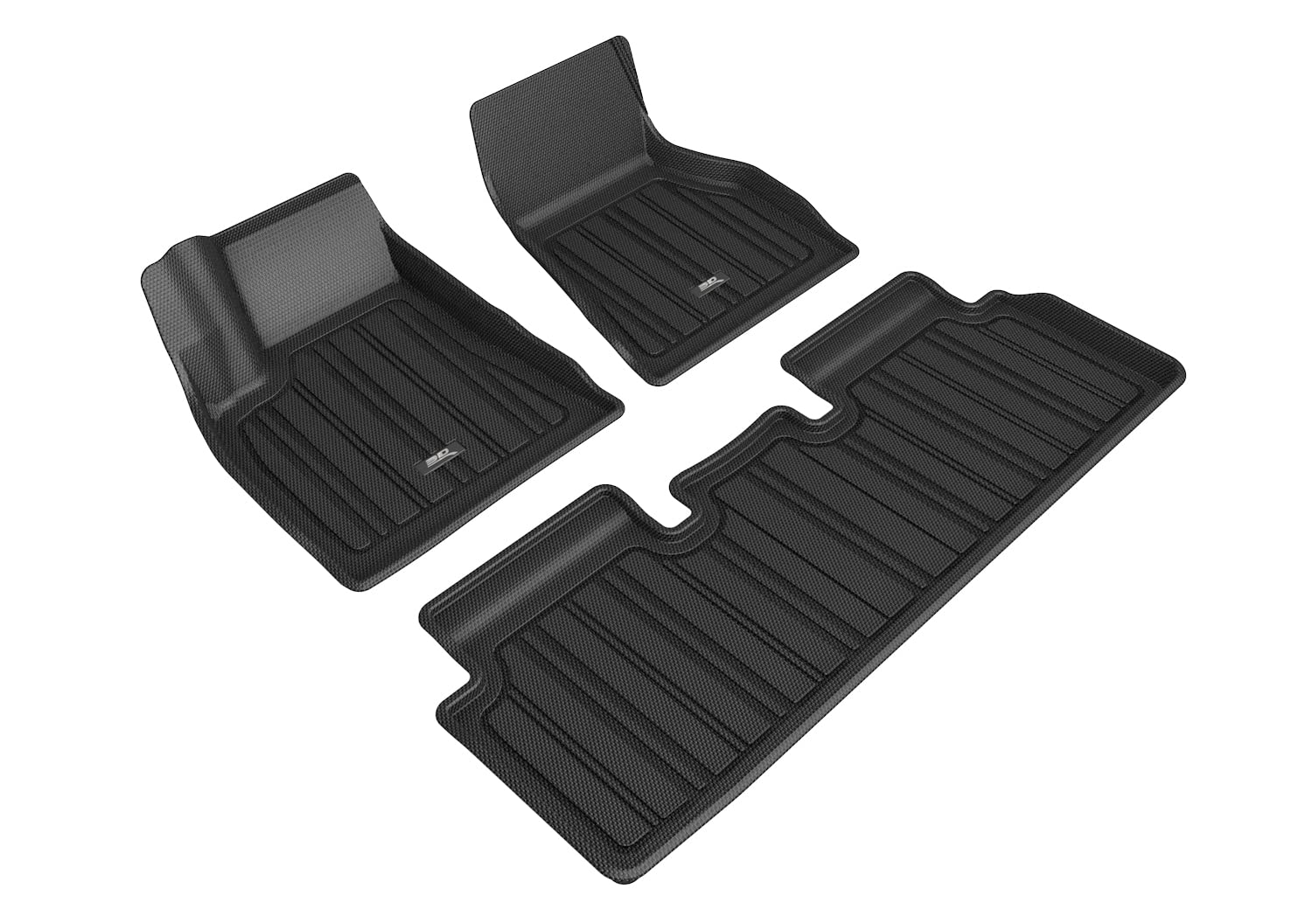 3D MAXpider Custom Fit Elitect Floor Mat (Black) Compatible with Tesla Model S 20202021  Full Set
