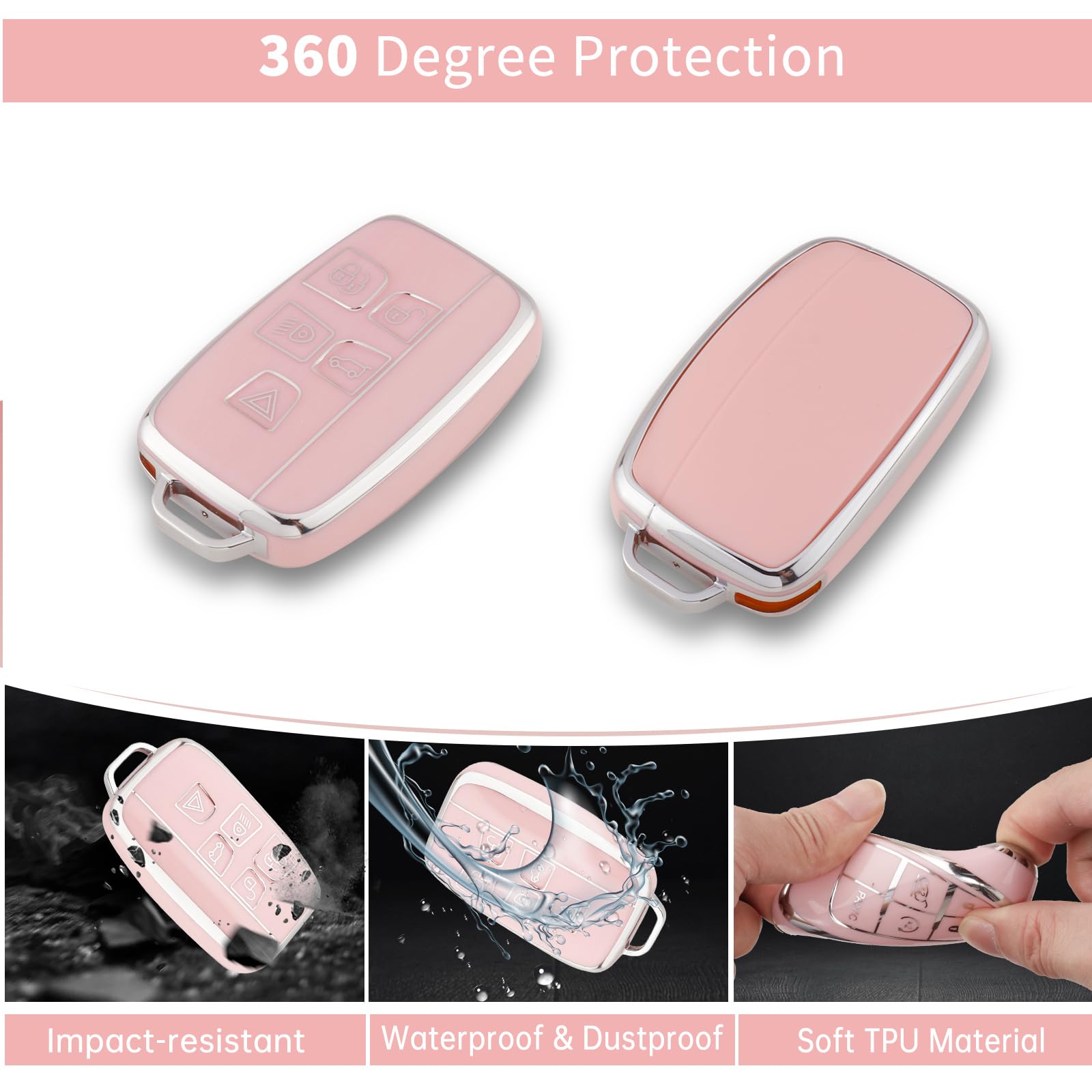 Pangpai Pink Car Accessories 3 Pcs For Land Rover Evoque Velar Sport Discovery Freelander2 Lr4 Sport Jaguar Xf Xj Xe F-Pace F-Ty