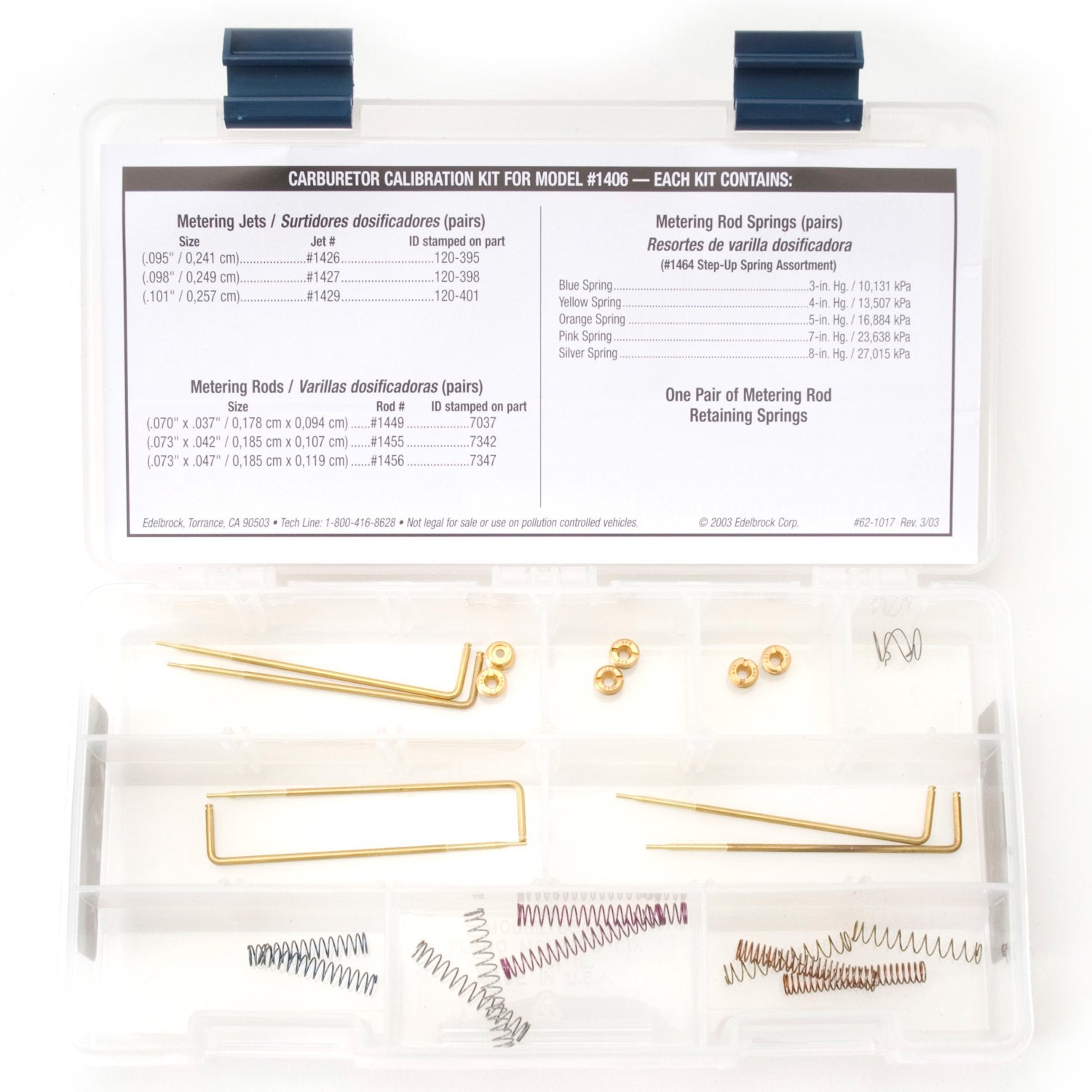Edelbrock 1487 Performer Series Carburetor Calibration Kit