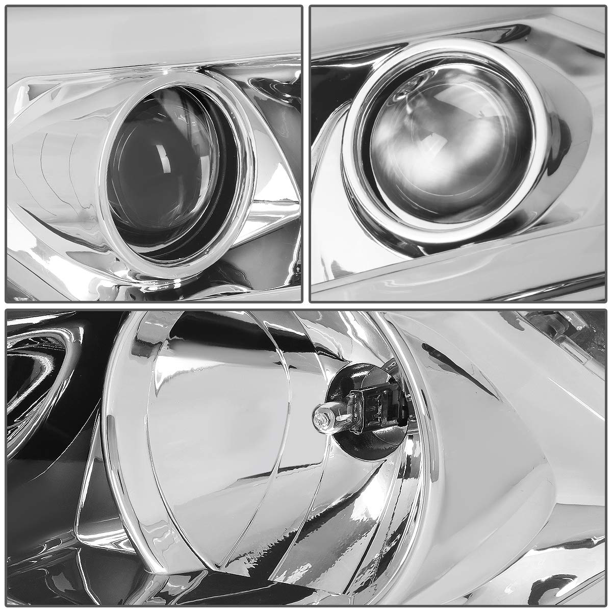 Dna Motoring Hl-Hpl-Csil07-G2-Ch-Am Dual Led Drl Projector Headlight [For 07-14 Chevy Silverado], 1 Pack