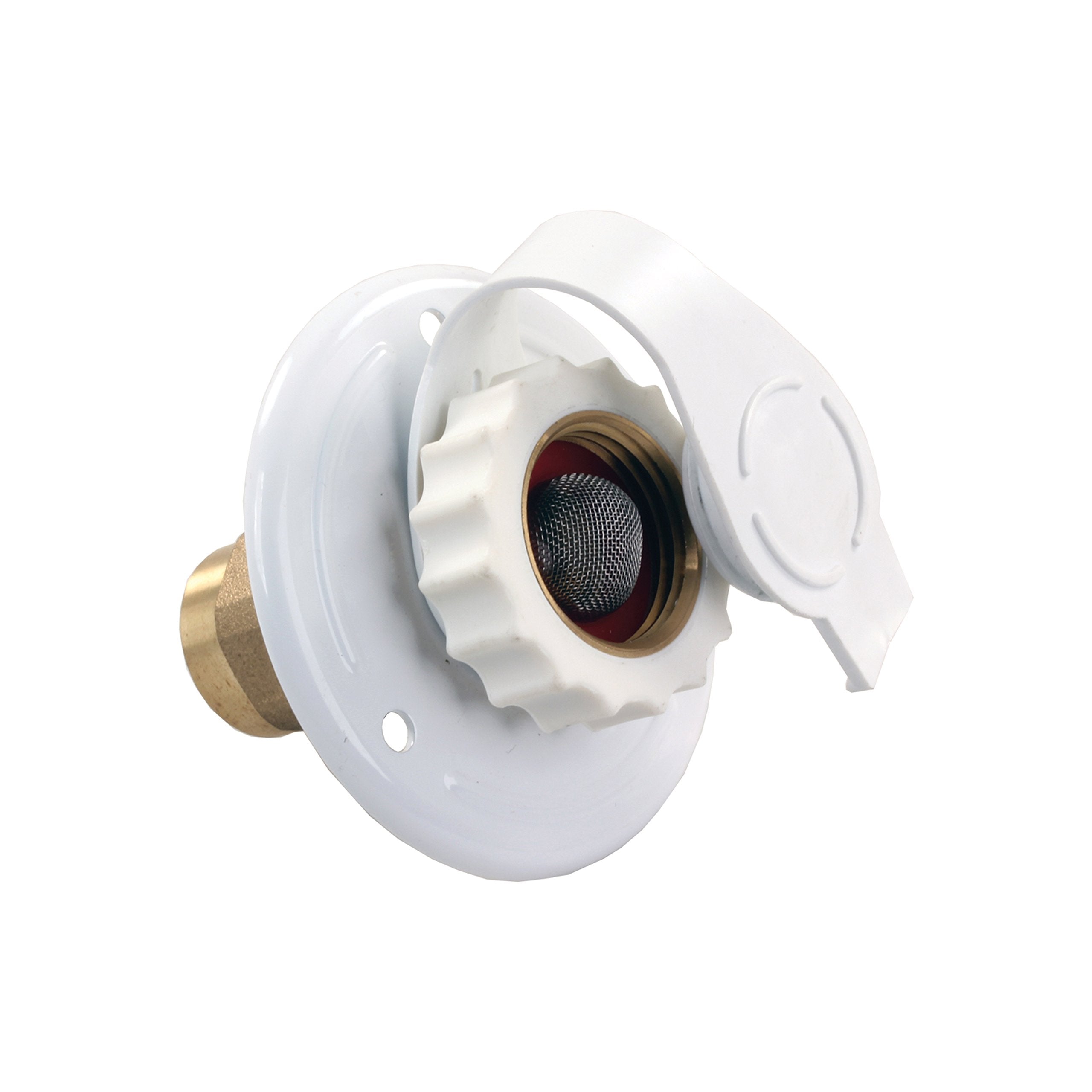 Jr Products 62155 White Aluminum City Water Flange - 1/2 Fpt X 3/4