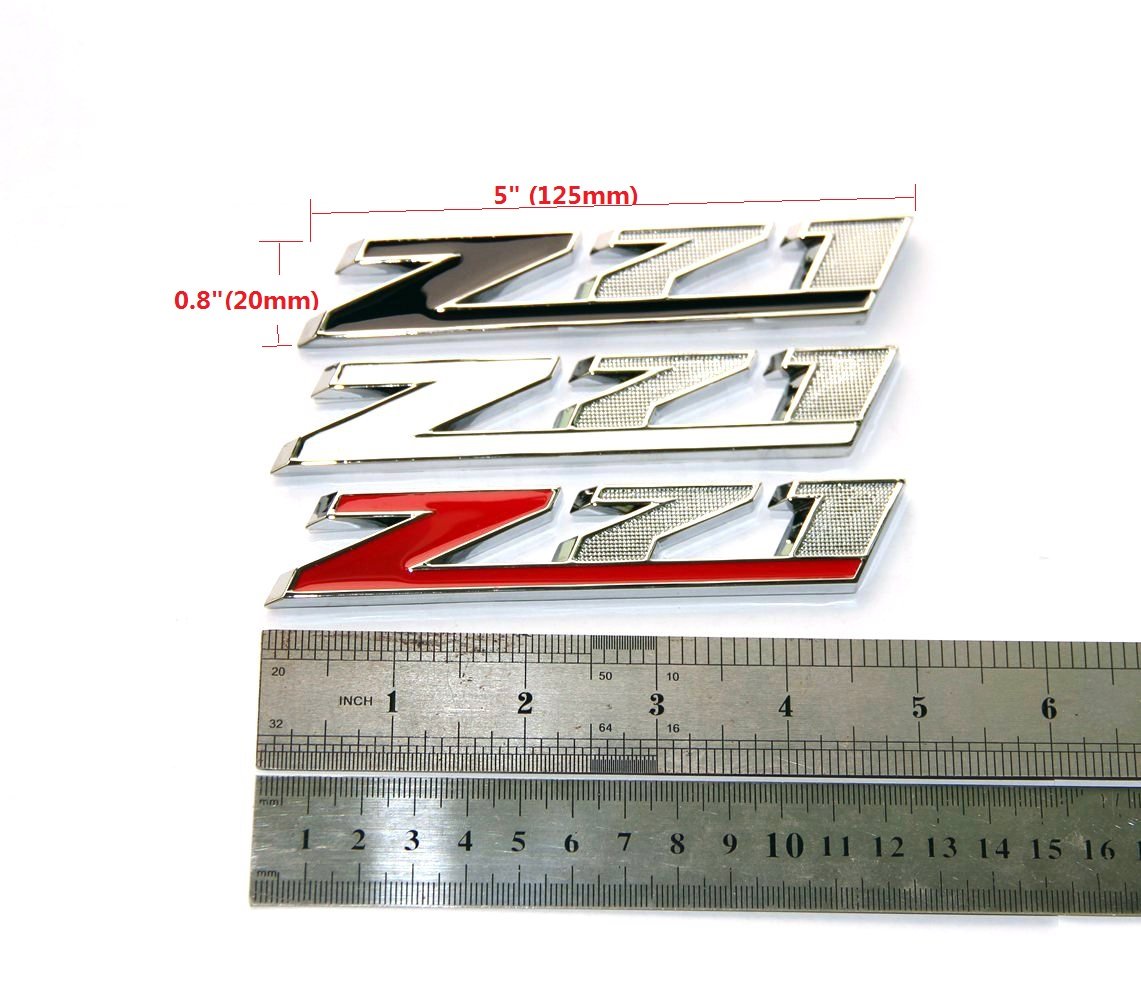 Yoaoo 2pack OEM Z71 Emblem Badges, 3D Metal, Chrome Red, Compatible with Silverado 1500/2500HD/Tahoe/Suburban 2010-