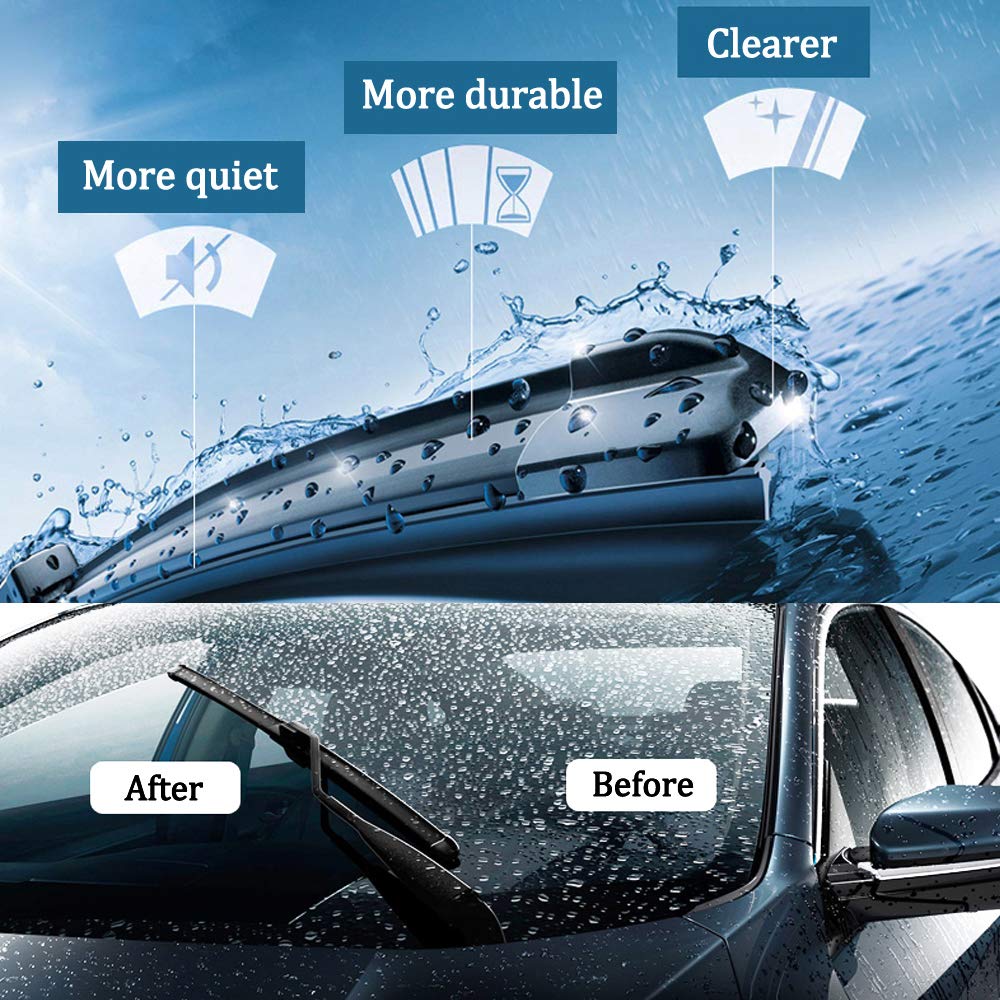 XTechnor Windshield Wiper Blades for Model 3 Model Y 2017-2024, Original Equipment Replacement Wiper Strips (Set of 2)
